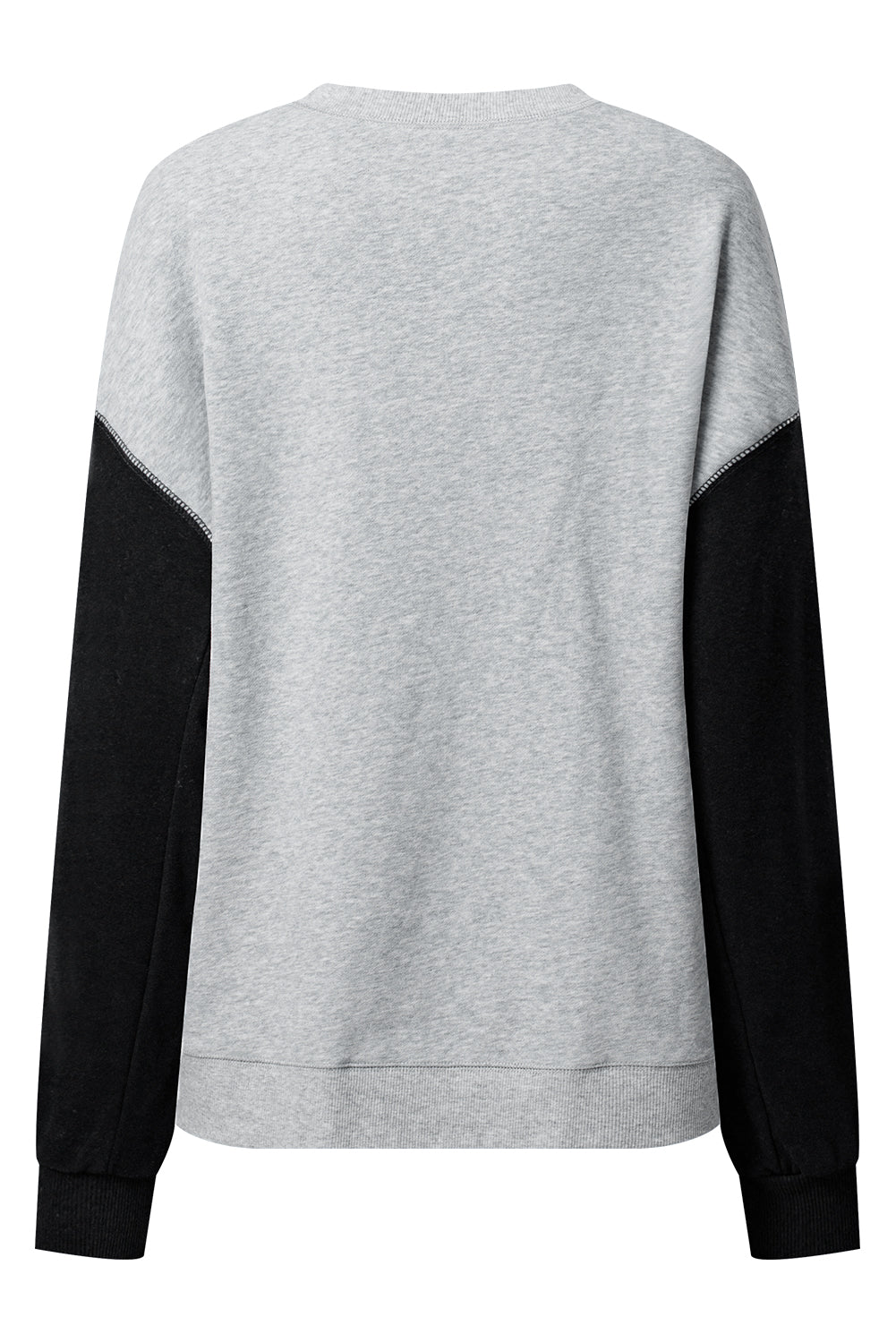 Gold Flame Two Tone Patchwork Drop Shoulder Pullover Sweatshirt