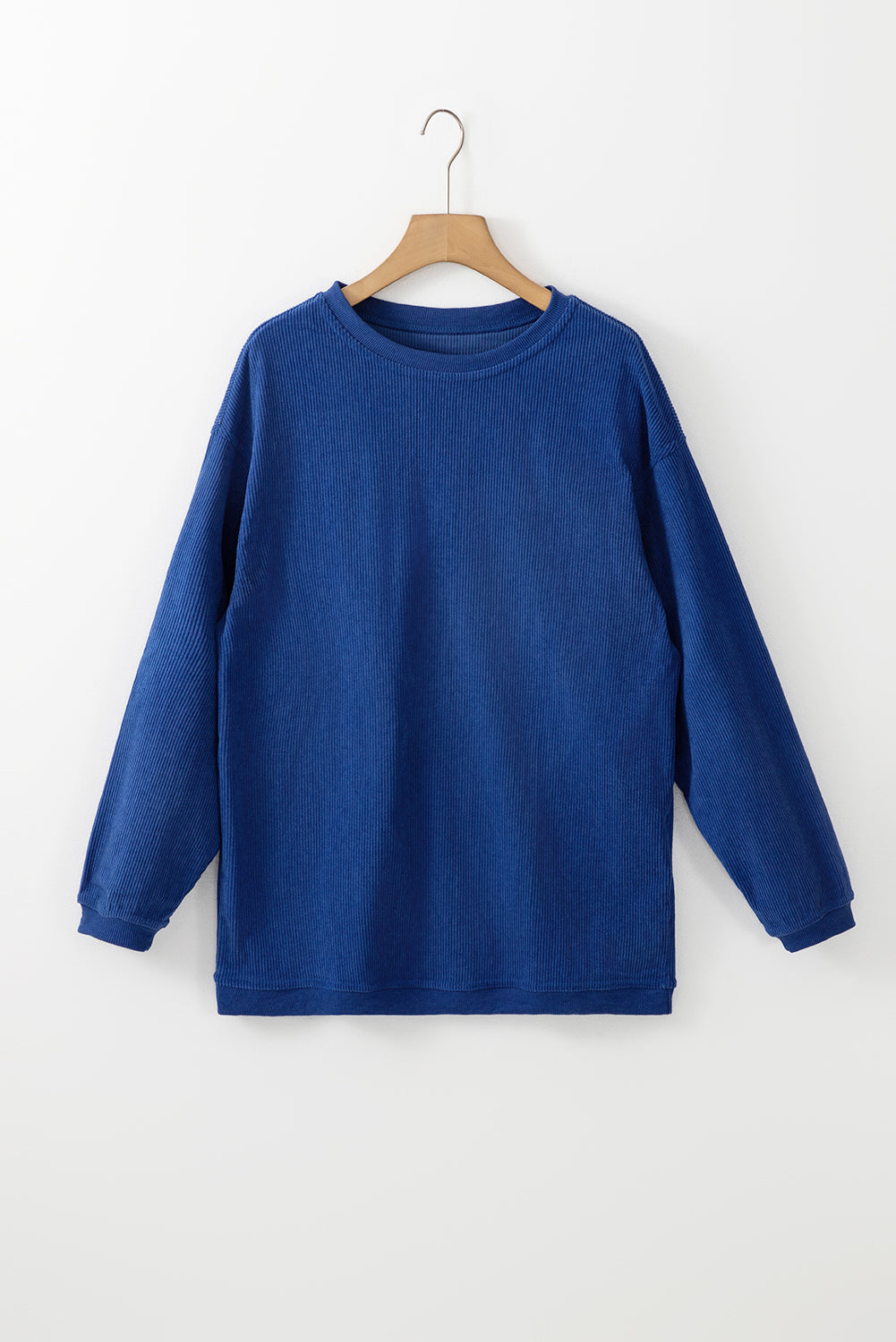 Grass Green Ribbed Corded Oversized Sweatshirt