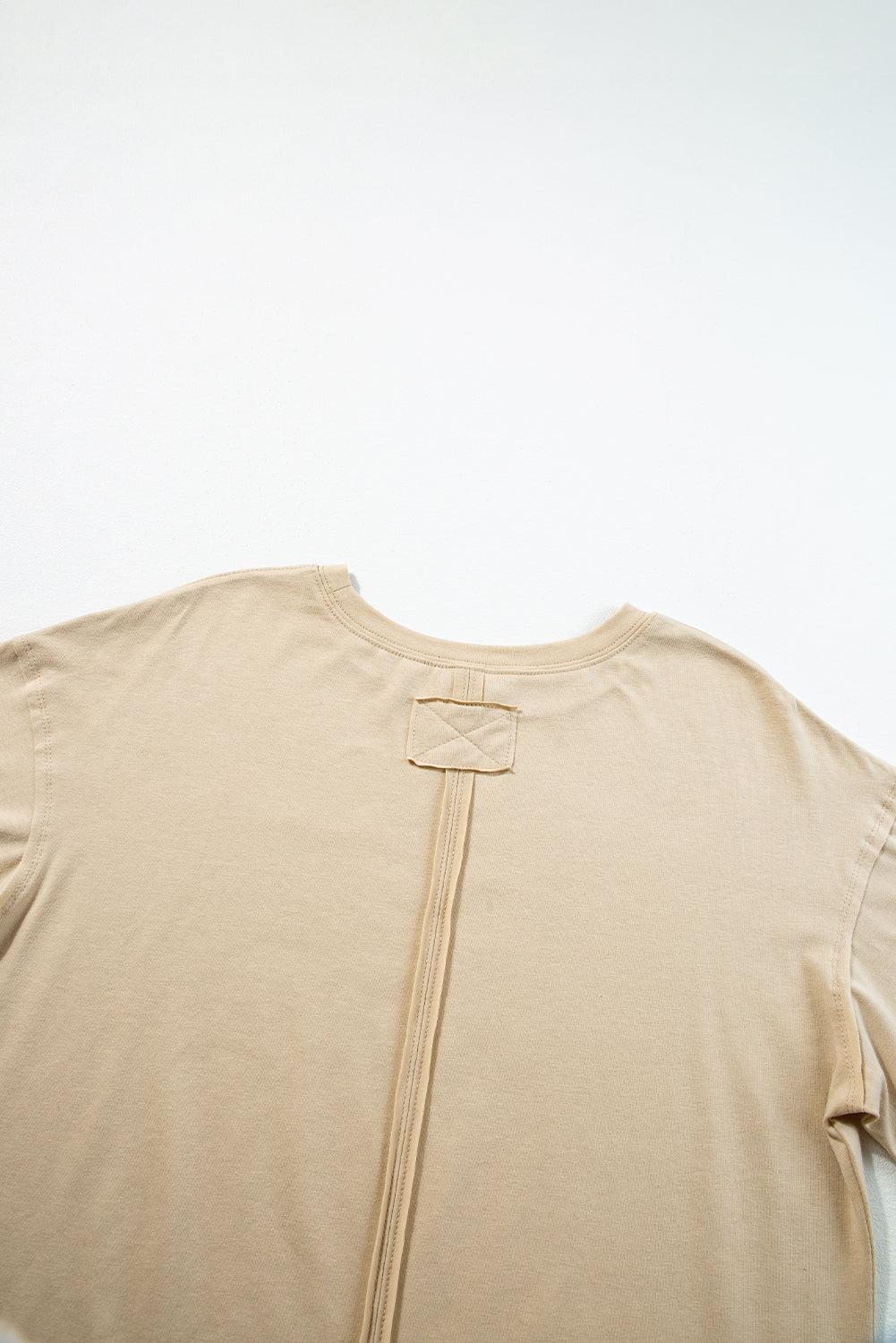 Parchment Raw Seam Patchwork Drop Shoulder Oversize T Shirt