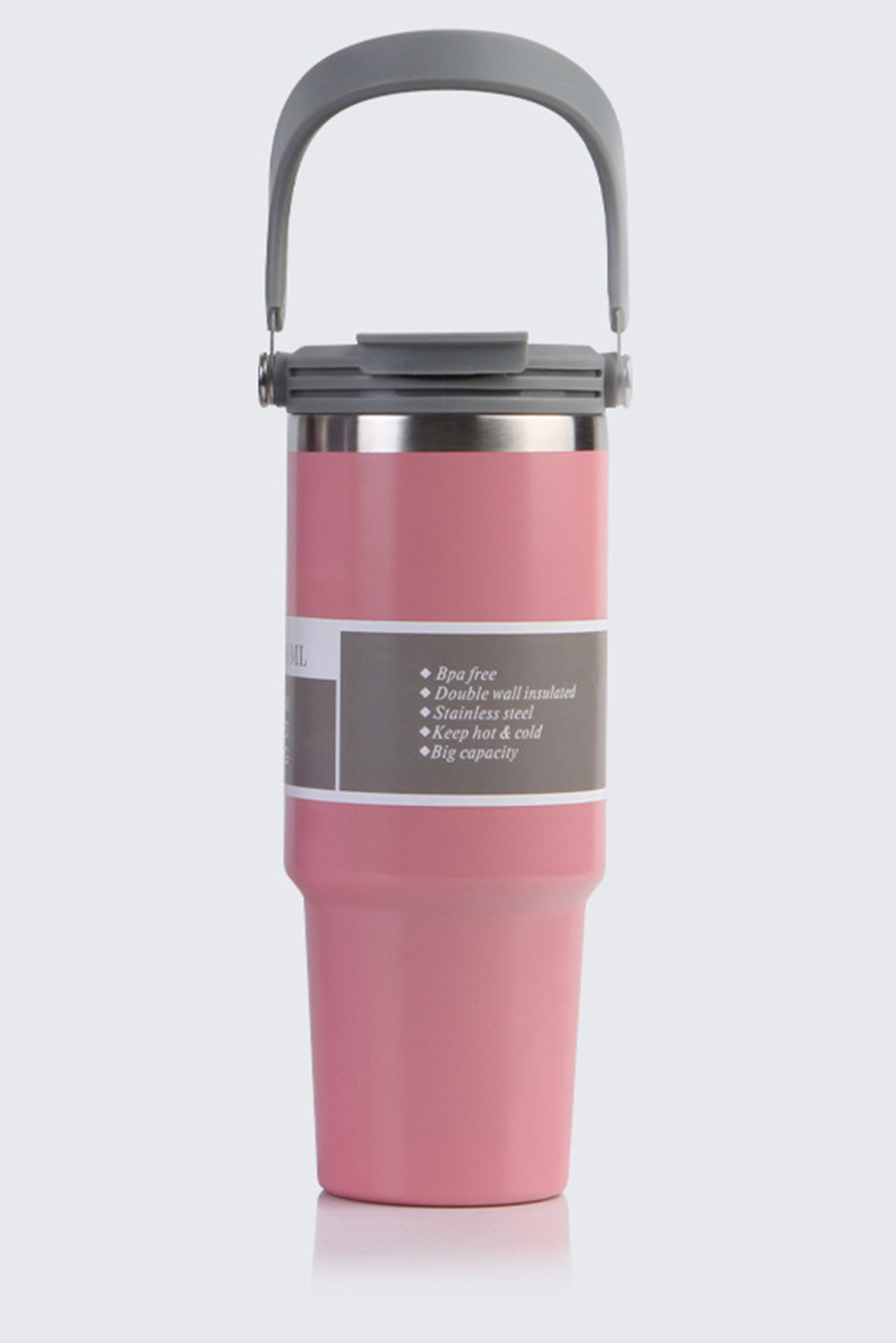 Peach Blossom Minimalist Insulated Vacuum Cup with Handle 30oz