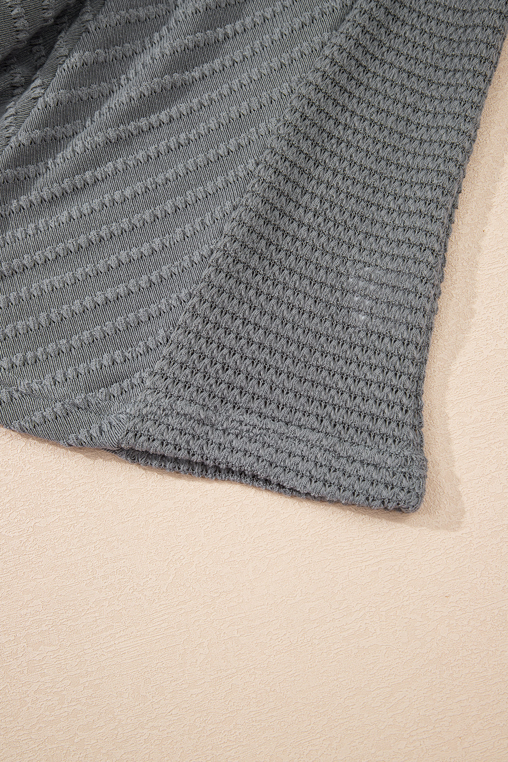 Sleet V Neck Chevron Texture Patchwork Long Sleeve Knit Top