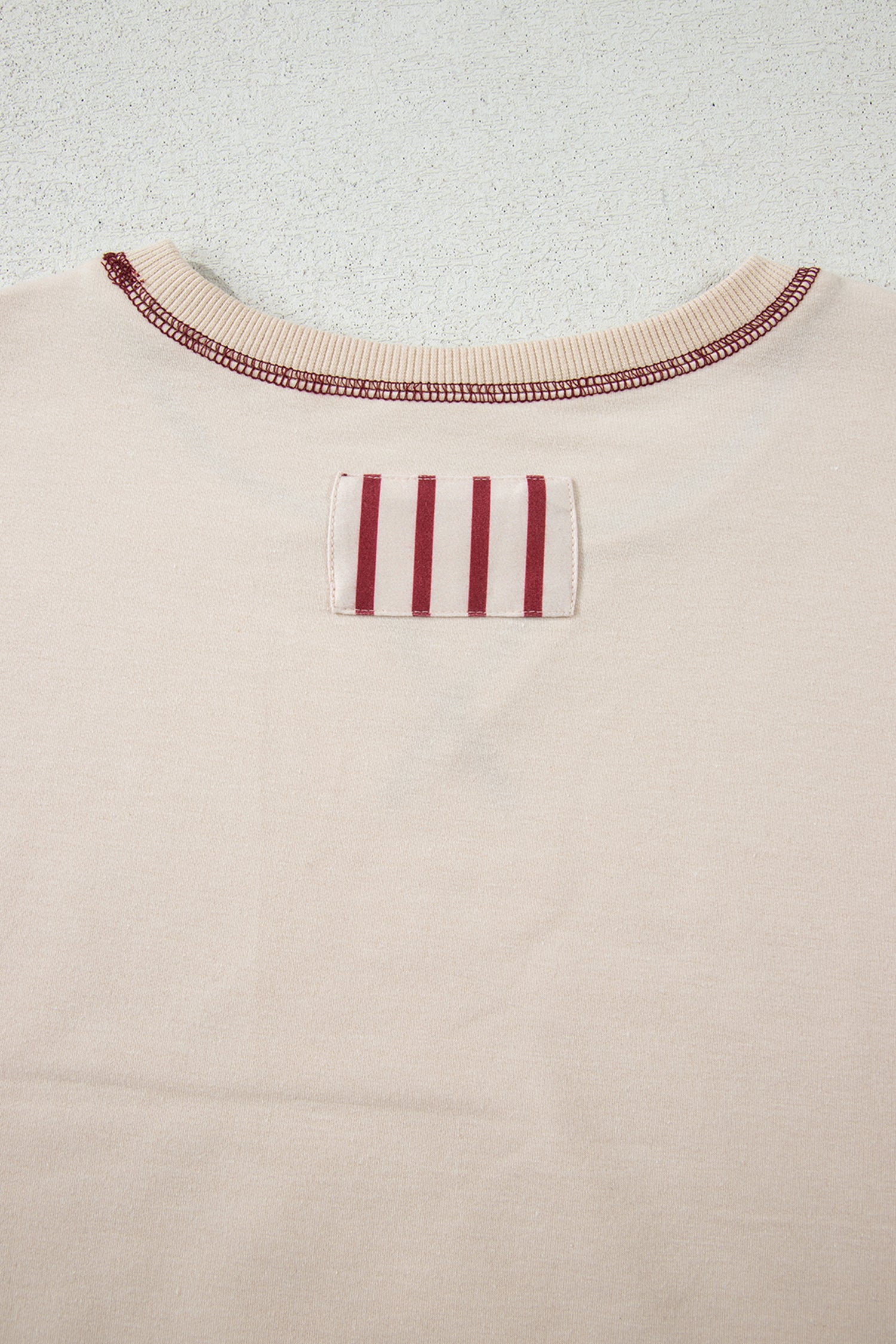Black Stripe Sleeve Patchwork Casual Knit Top