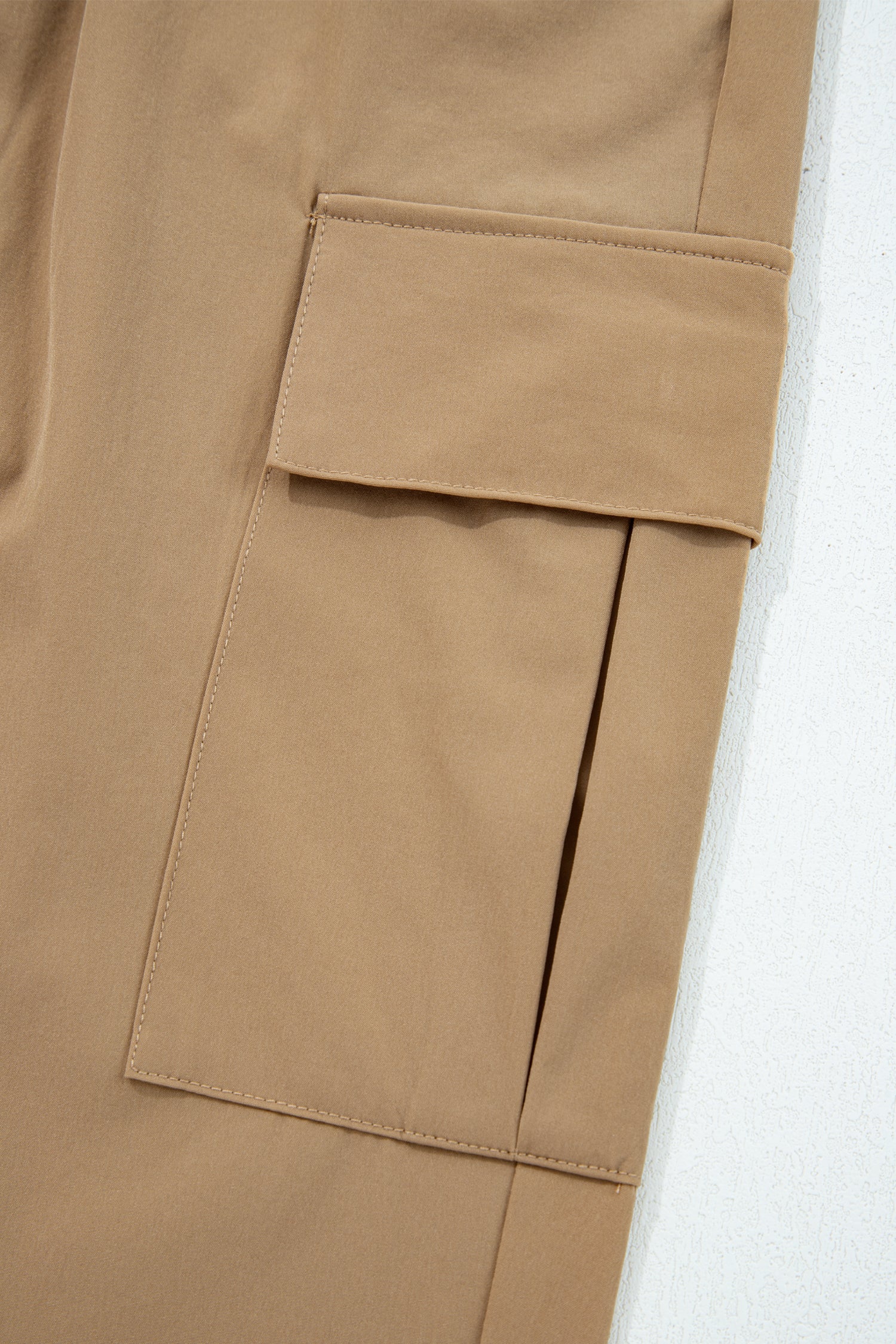 Black Elastic High Waist Pocketed Cargo Jogger Pants