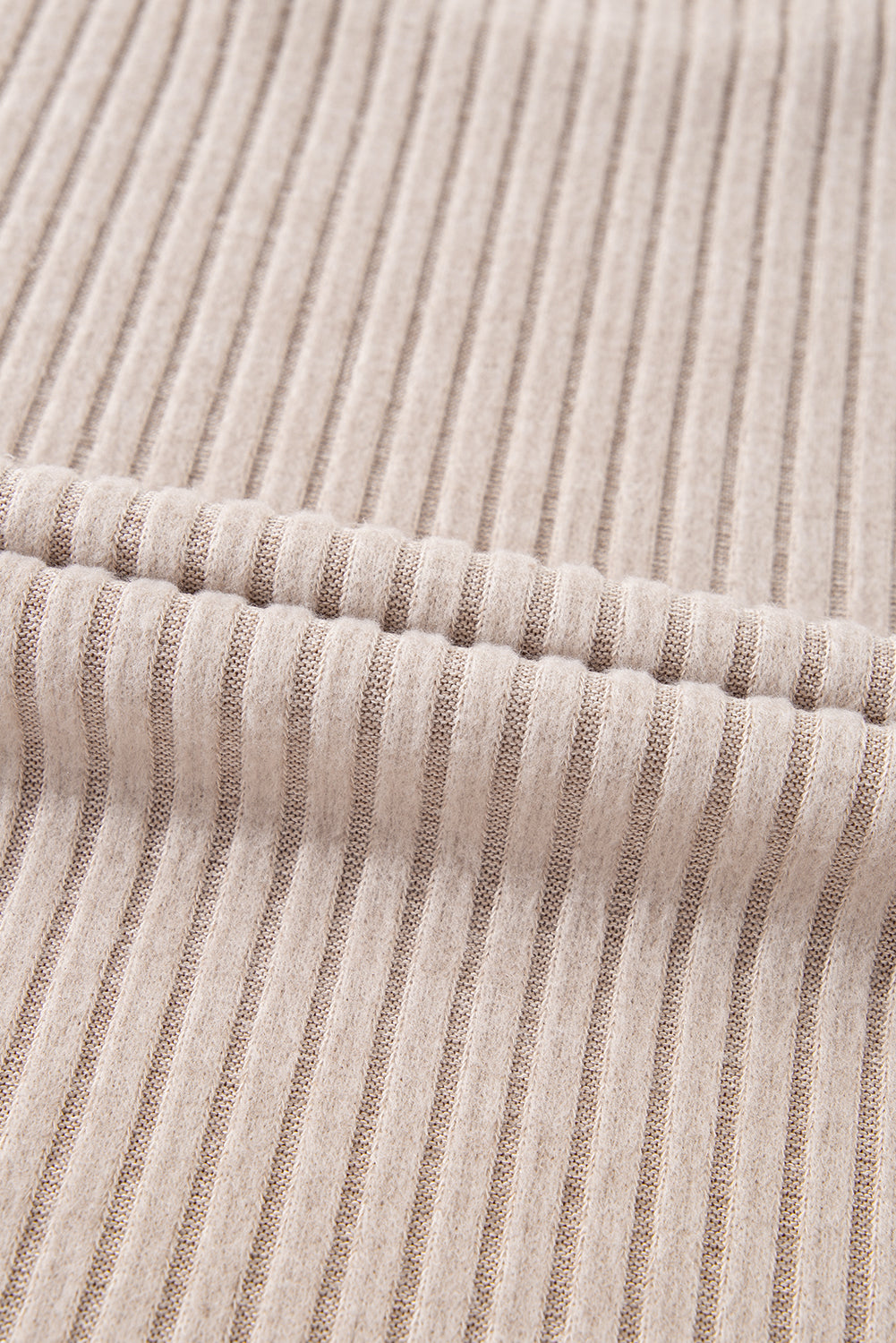 Oatmeal Ribbed Keyhole Short Sleeve Wide Leg Jumpsuit