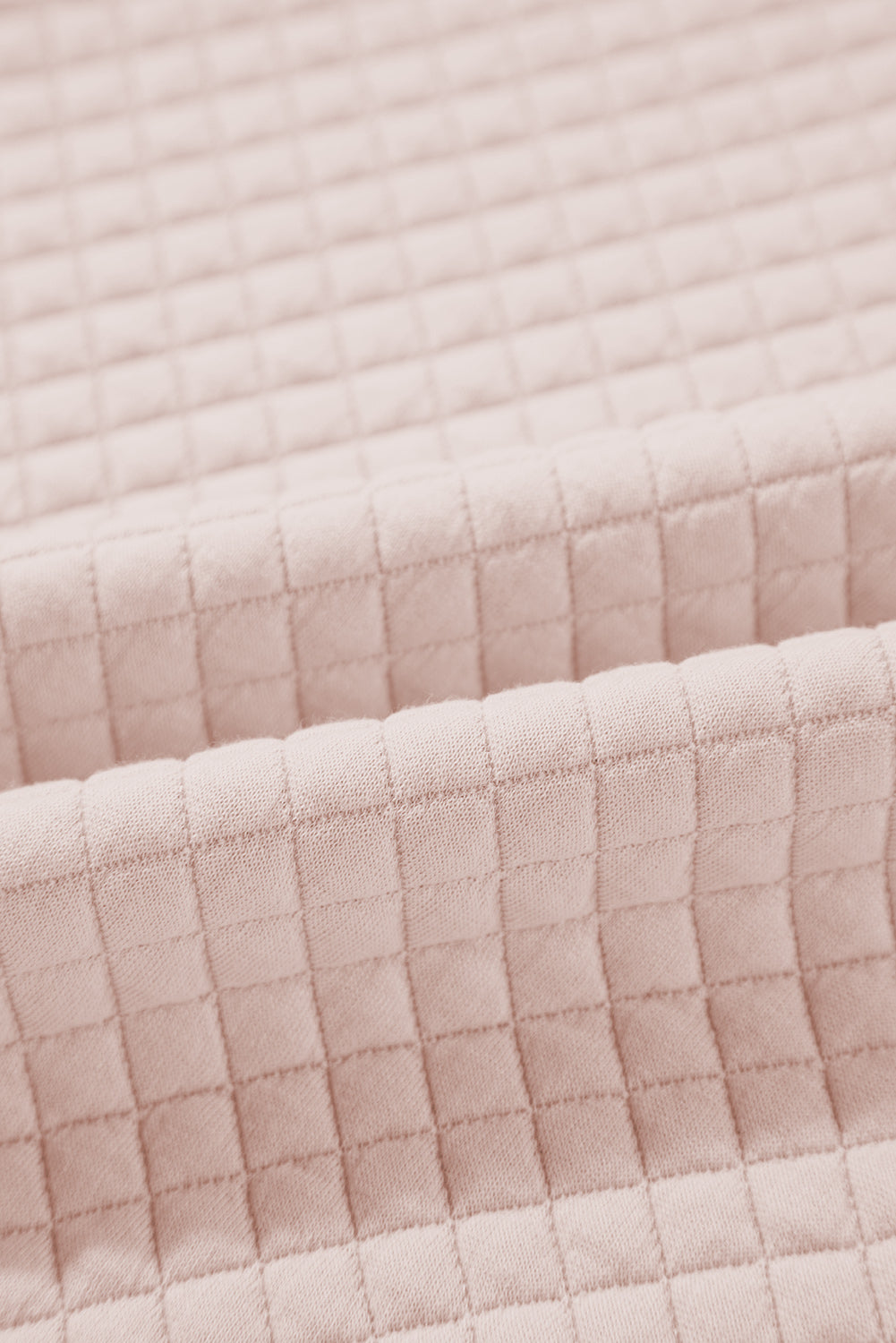 Oatmeal Textured Colorblock Edge Buttoned Collar Sweatshirt