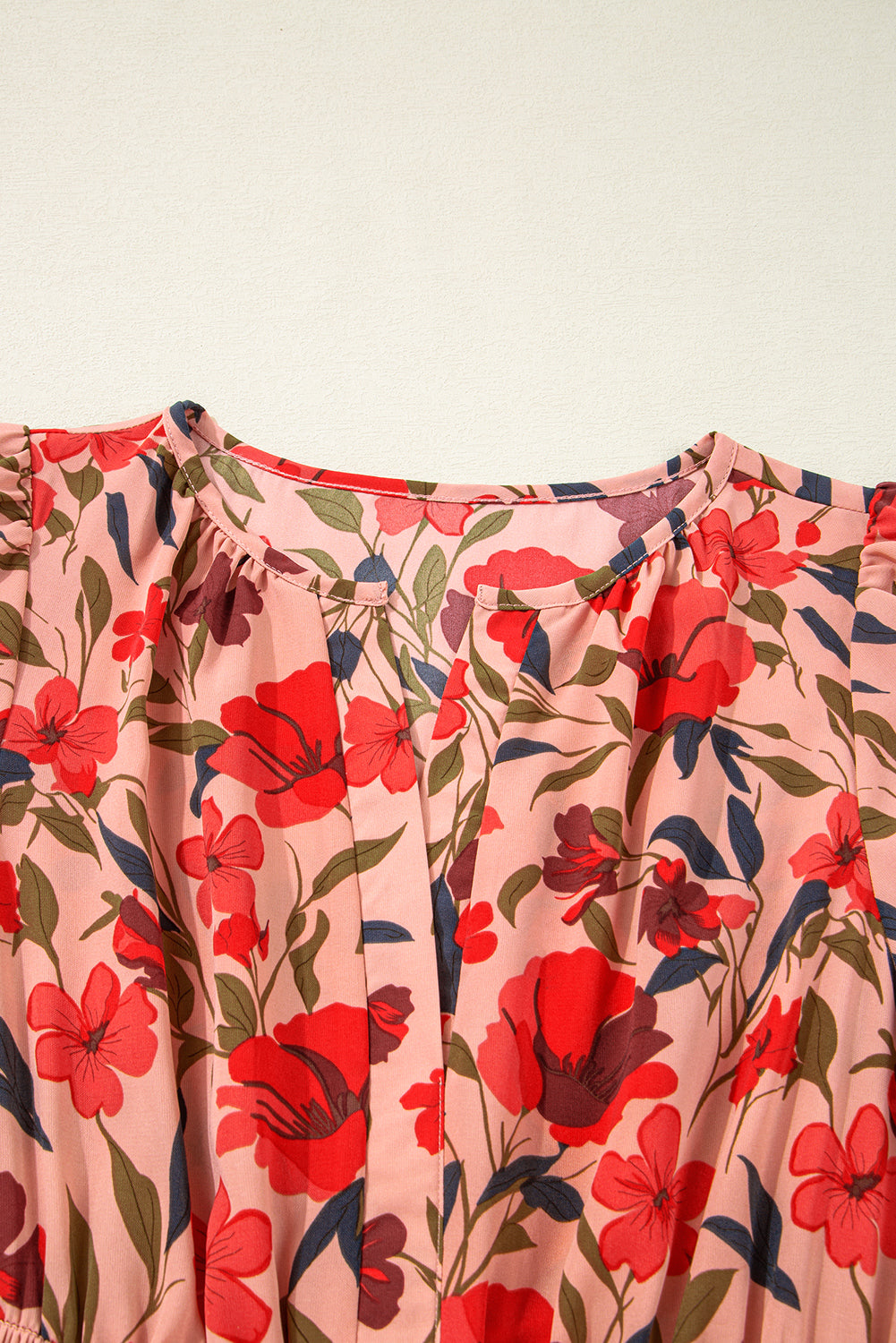 Black Floral Print Wrap V Neck Short Sleeve High Waistband Mini Dress