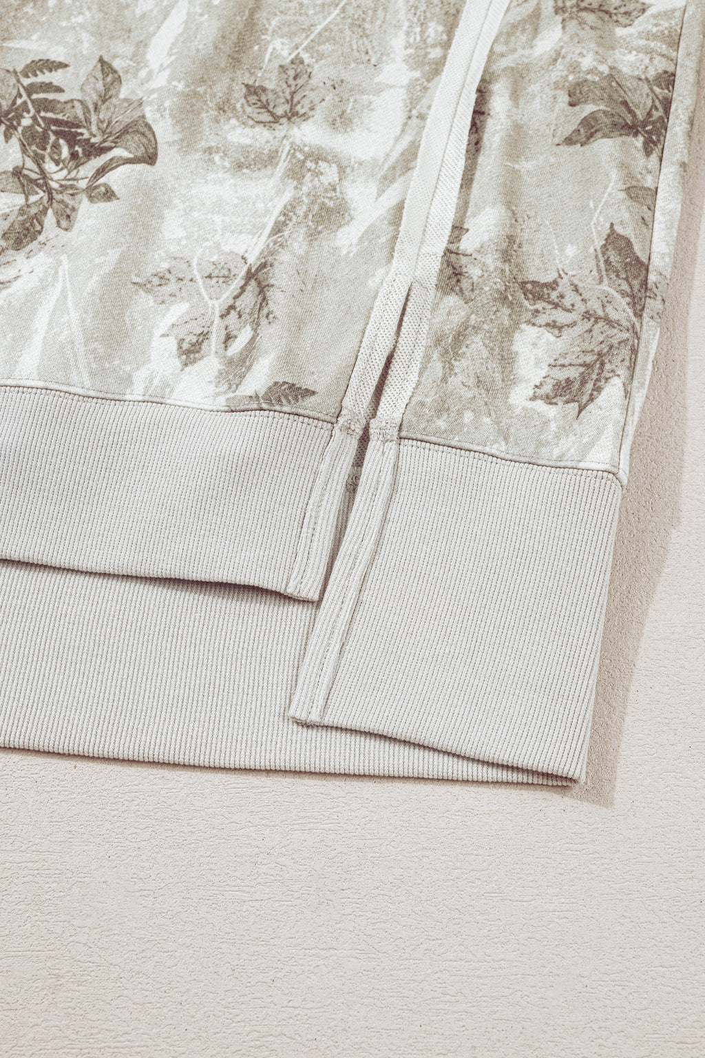 Beige Camo Print Baggy Drawstring Jogger Sweatpants