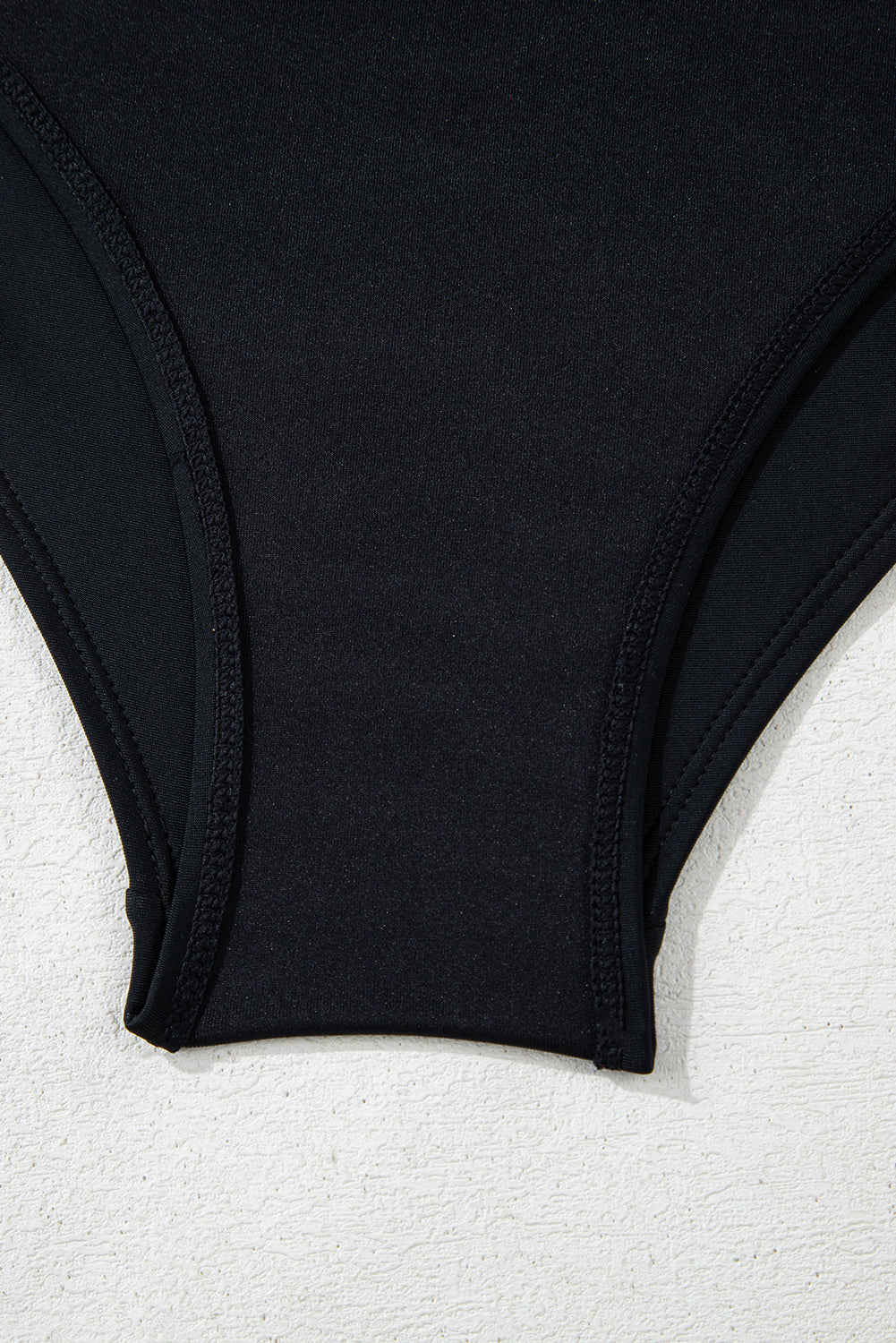 Black Asymmetric Ruffle Shoulder Pleated One Piece Swimsuit