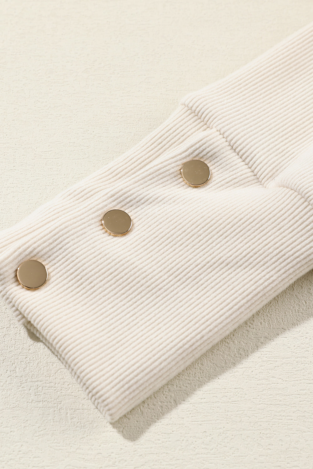 Beige Collared Split Neck Ribbed 2pcs Athleisure Outfit