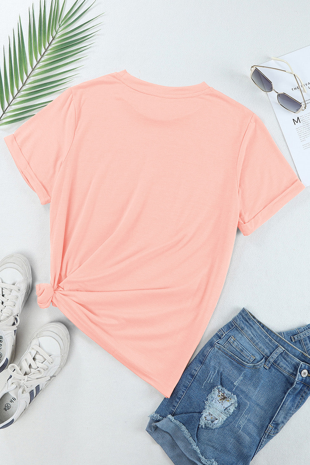 White MAMA Floral Block Graphic Casual T Shirt