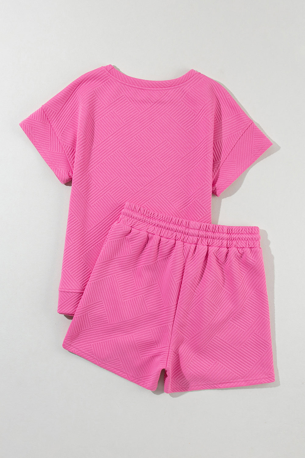 Strawberry Pink Sequined MAMA Letter Graphic Textured Short 2pcs Set