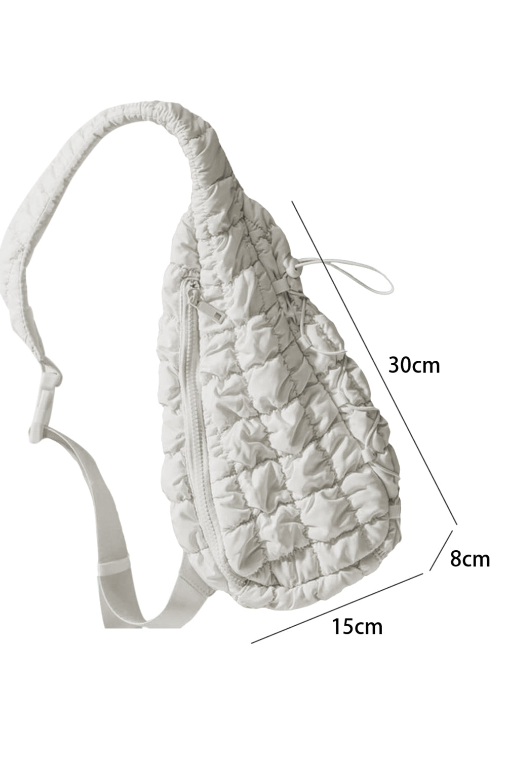 Wisteria Marshmallow Quilted Drawstring Decor Sling Bag