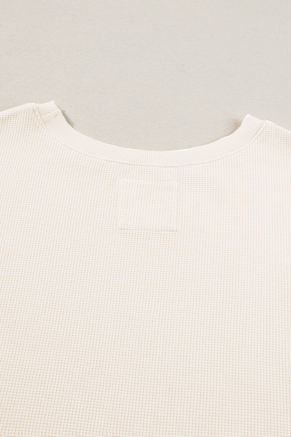White Waffle knit Bishop Sleeve Split Oversized Top