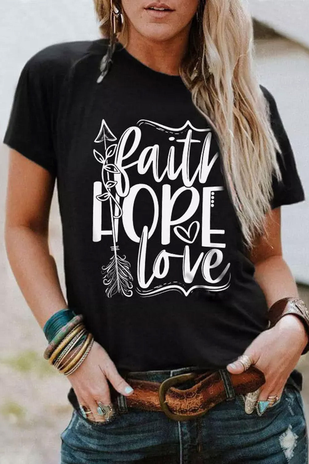 Khaki Valentines Multi Pattern Heart Shape Graphic T Shirt