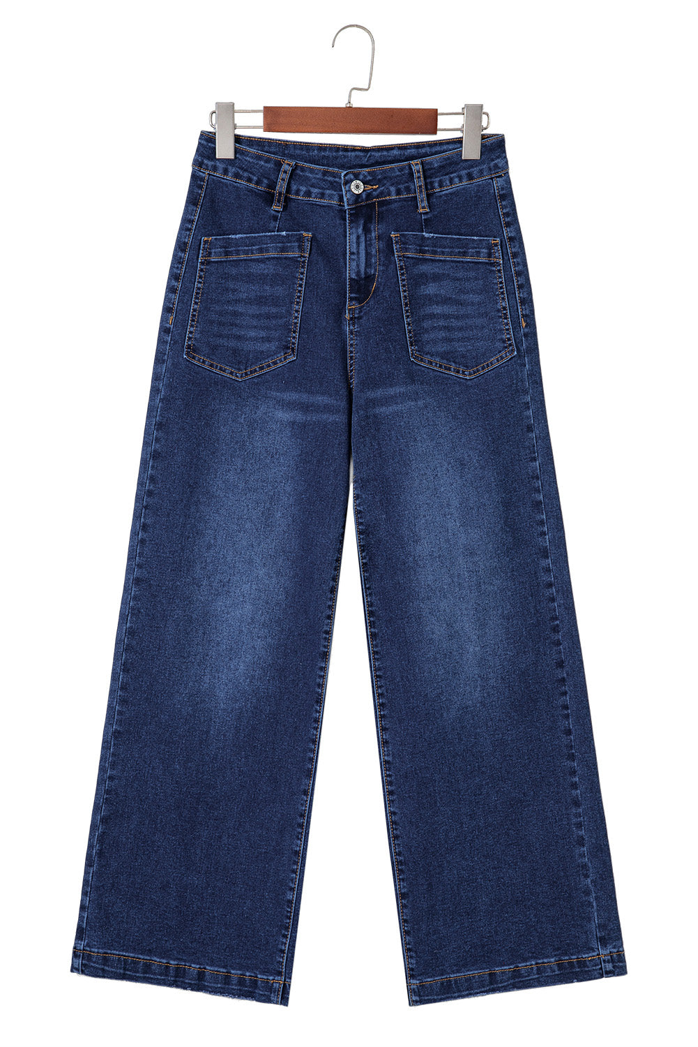 Brown Mimimalist Patch Pocket Womens Shift Jeans