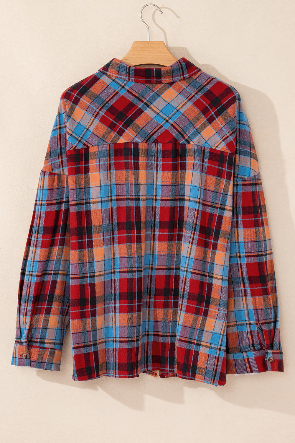 Red Plaid Print Loose Vintage Shirt