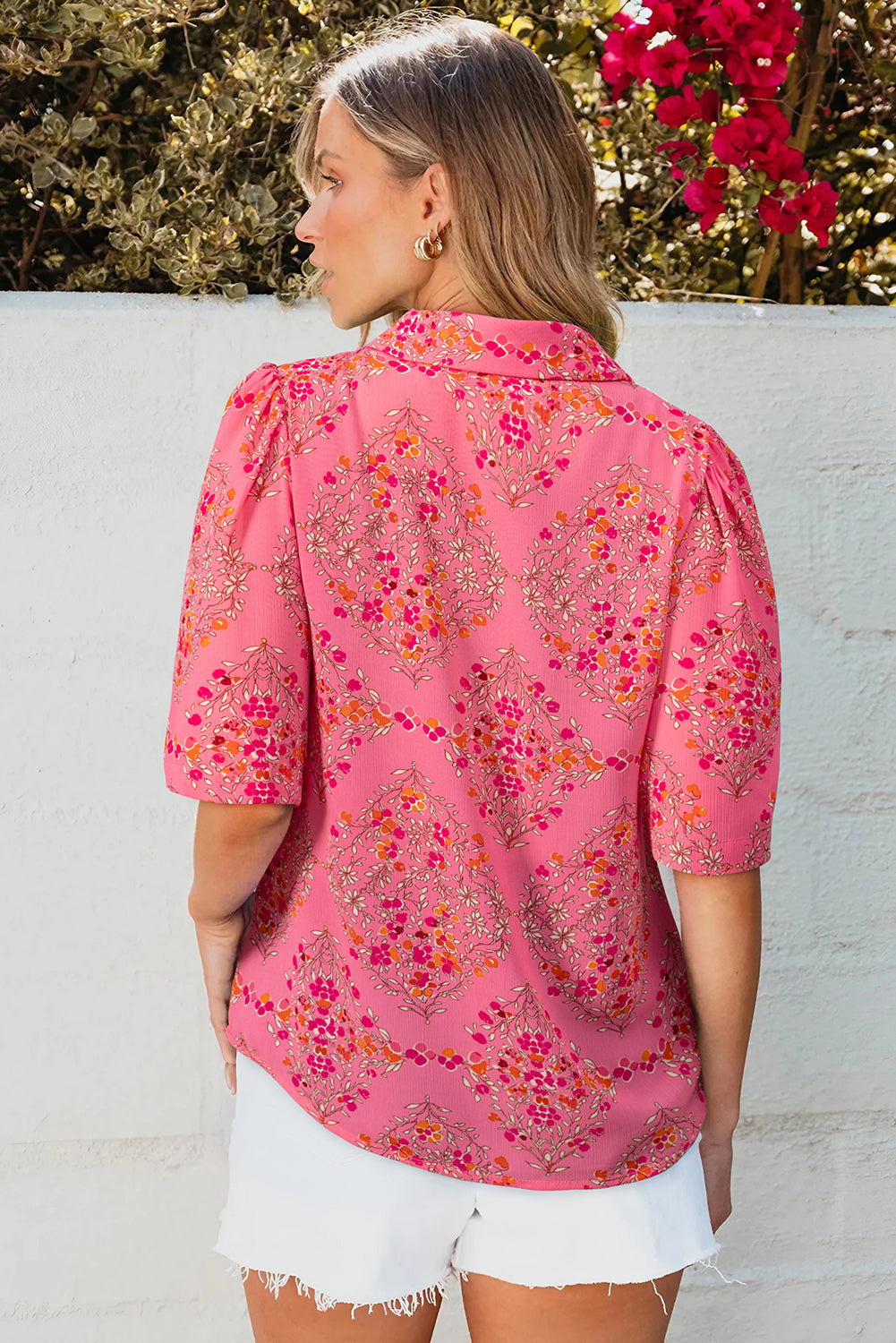 Black Strawberry Aesthetic Floral Puff Sleeve Shirt