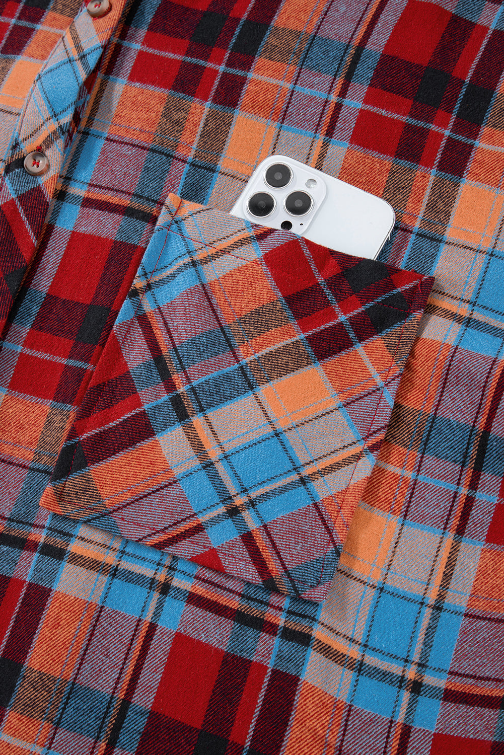 Red Plaid Print Loose Vintage Shirt