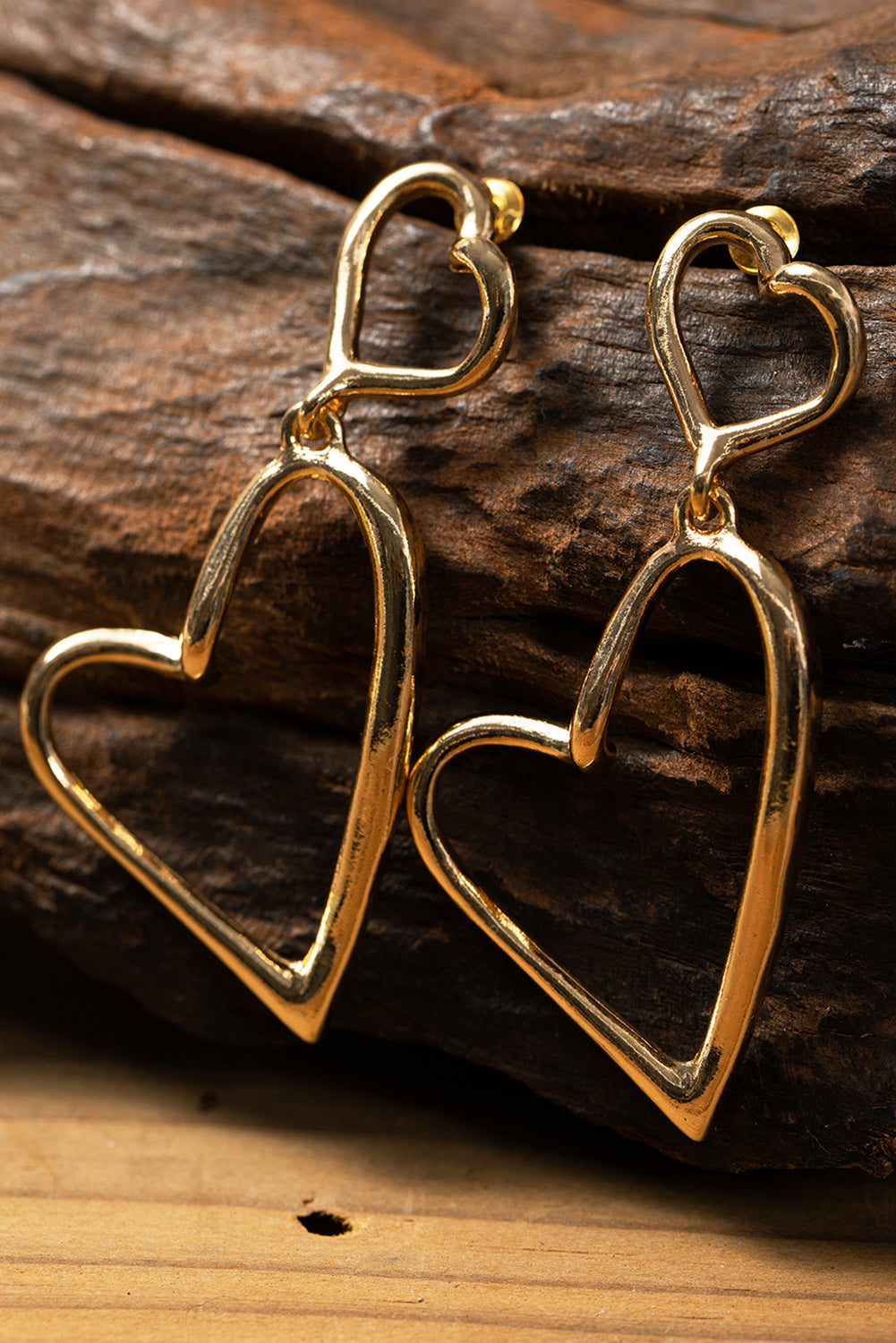 Red Valentines Day Heart Shape Tiered Dangle Earring