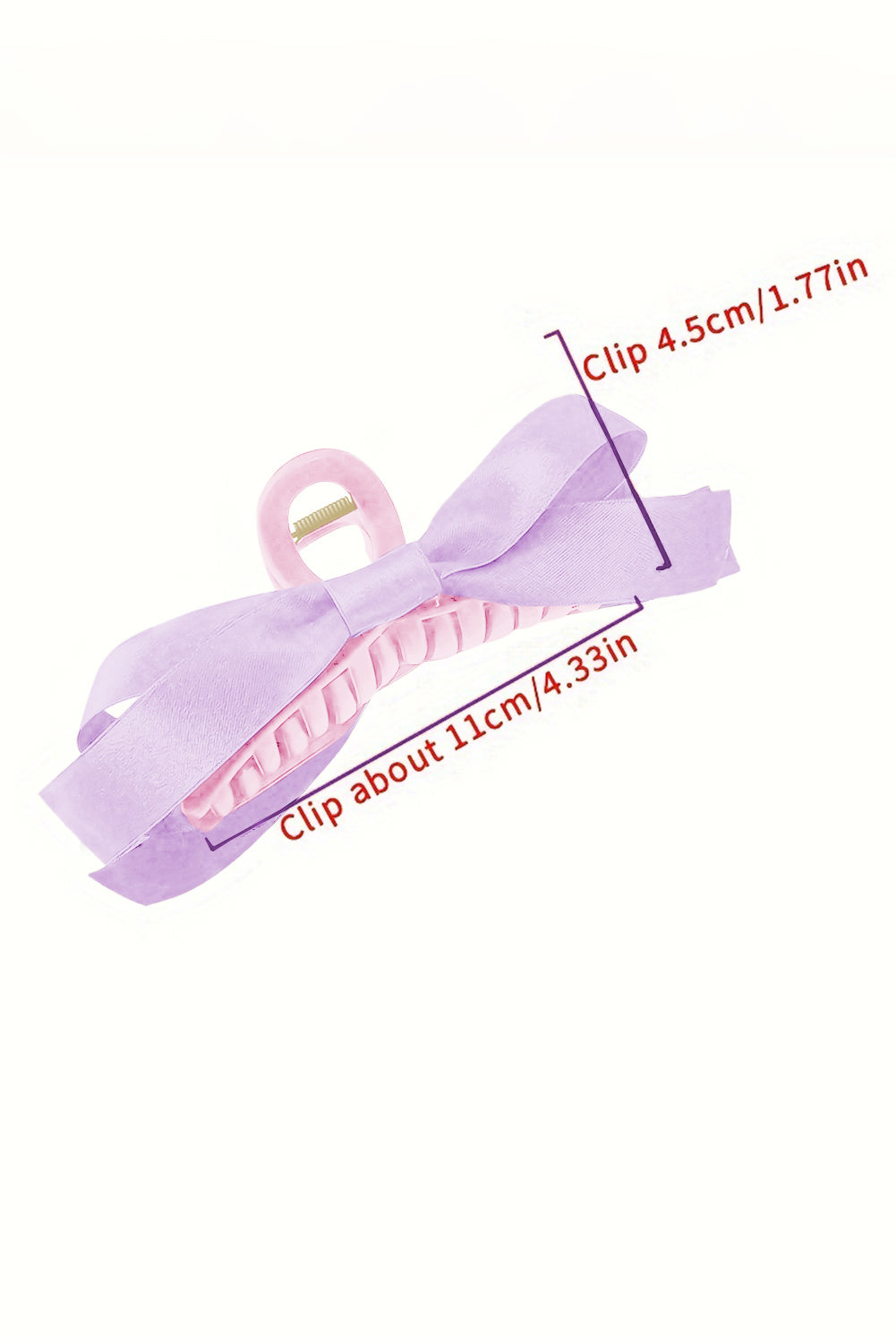 White Bow Decor Large Hair Claw Clip