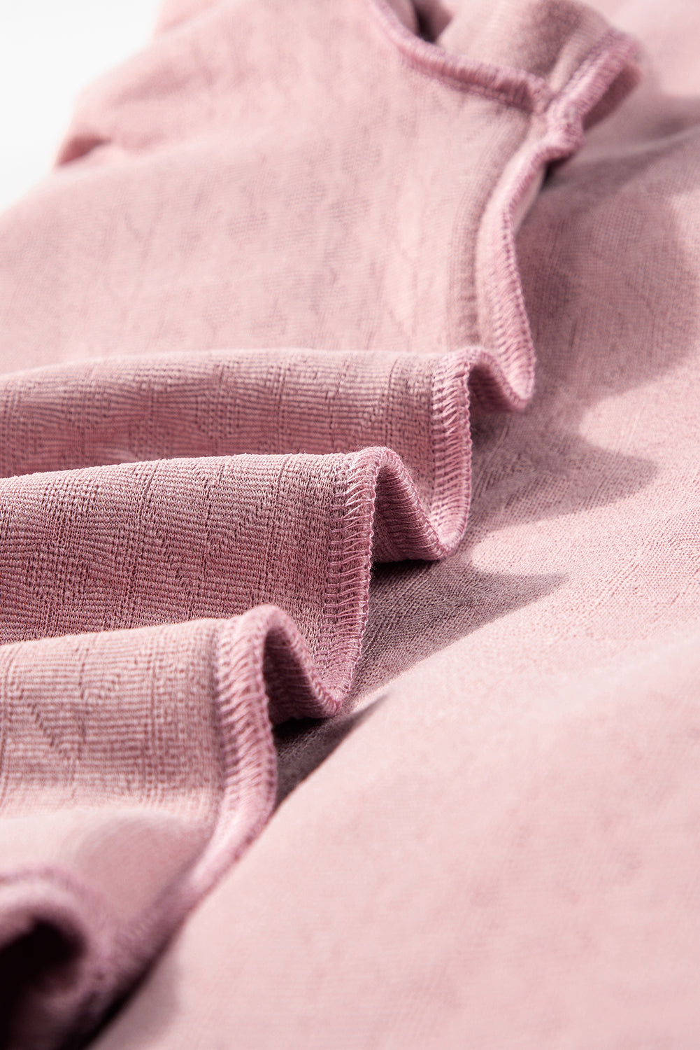 Sepia Rose Cable Texture Puff Sleeve Loose Shacket
