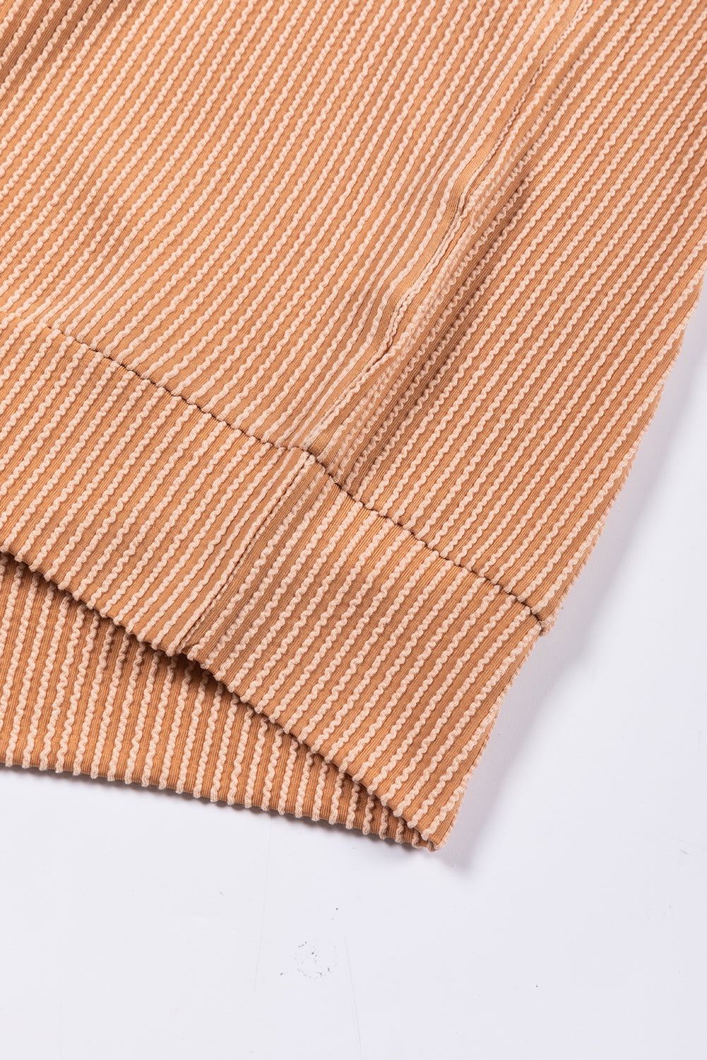 Pale Chestnut Color Block Corded Long Sleeve Top