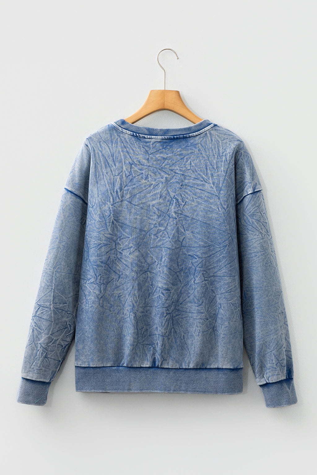 DUNE saved by grace Letter Embroidery Mineral Wash Loose Sweatshirt