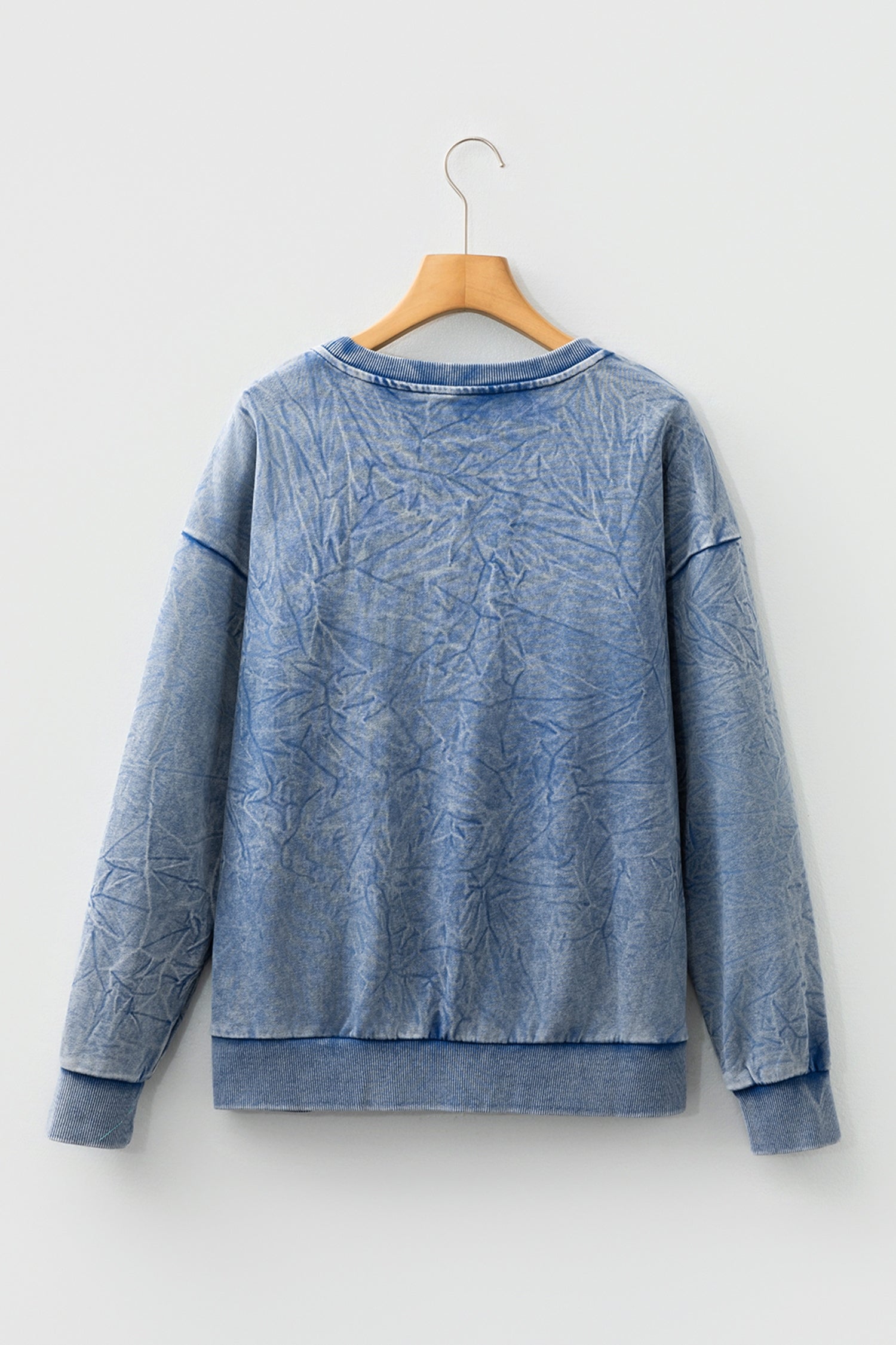 DUNE saved by grace Letter Embroidery Mineral Wash Loose Sweatshirt