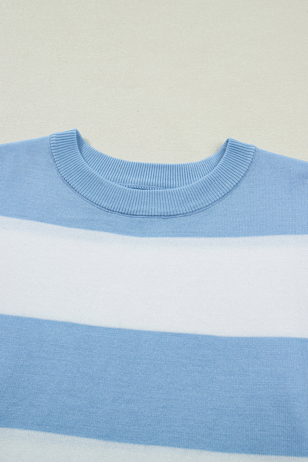 Pink Stripe Colorblock Striped Knitted T shirt