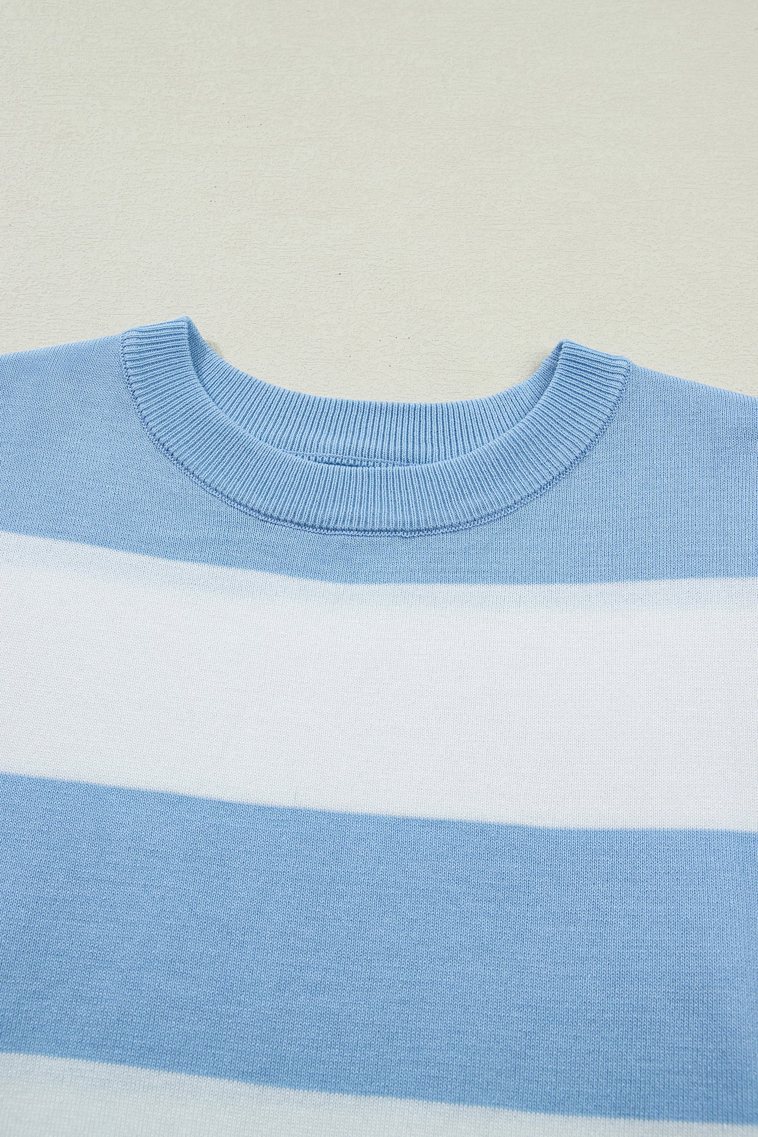 Pink Stripe Colorblock Striped Knitted T shirt