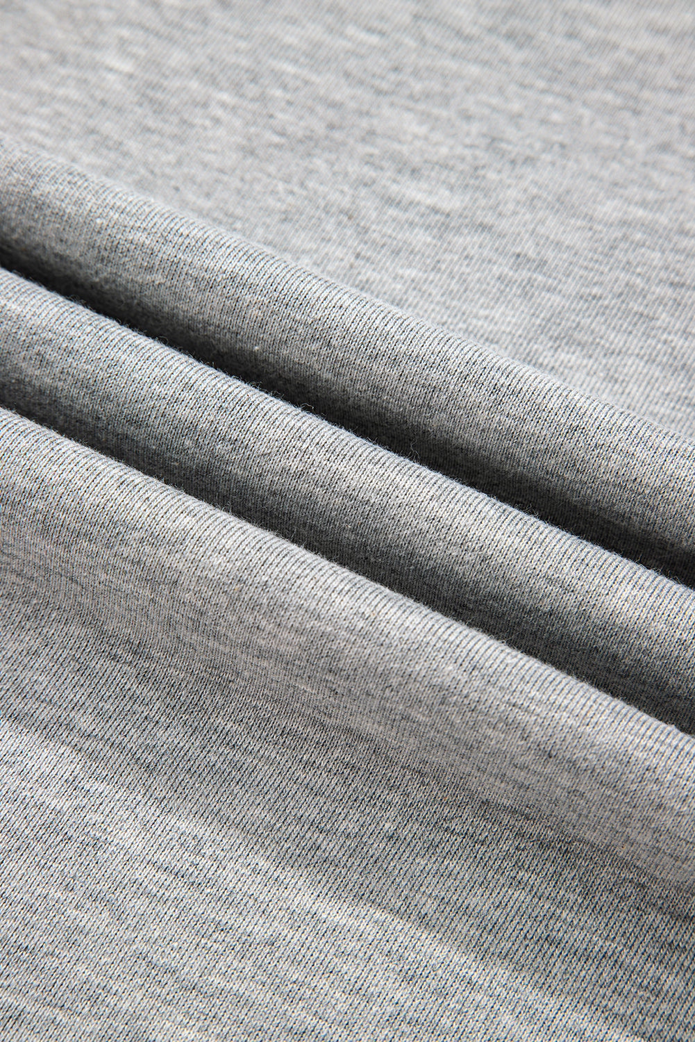 Gray Varsity Stripe Patchwork Puff Sleeve Pullover Drawstring Wide Leg Pant Set