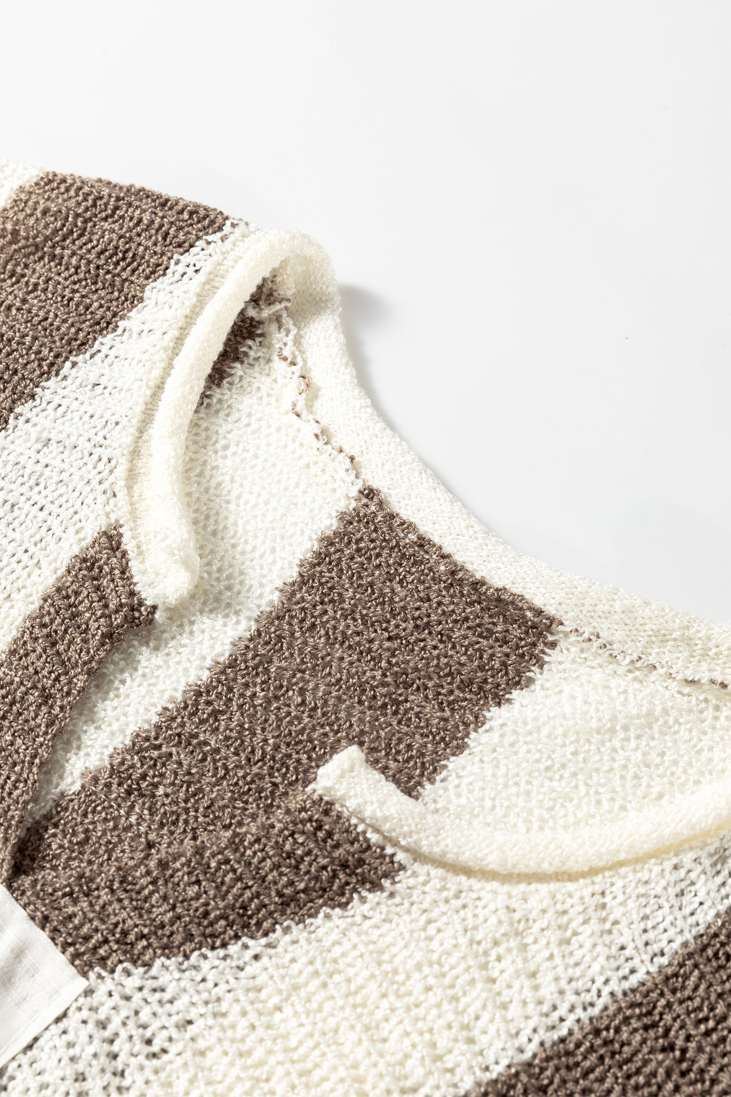 Red Stripe Colorblock V Neck Bracelet Sleeve Sweater
