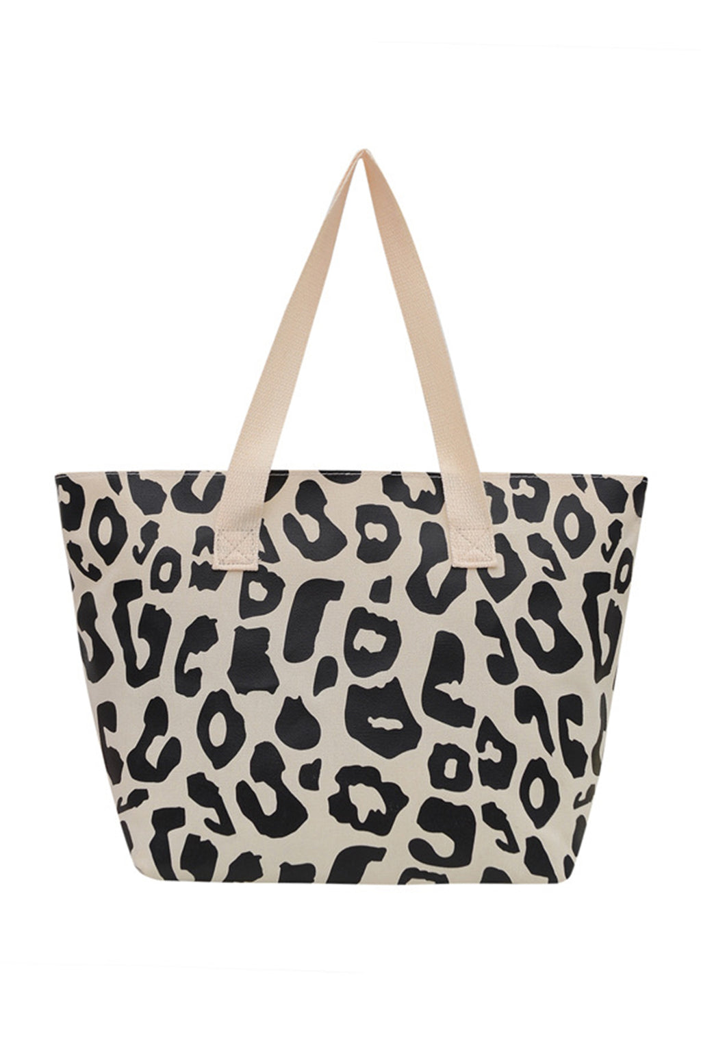 Black Leopard Print Canvas Tote Bag