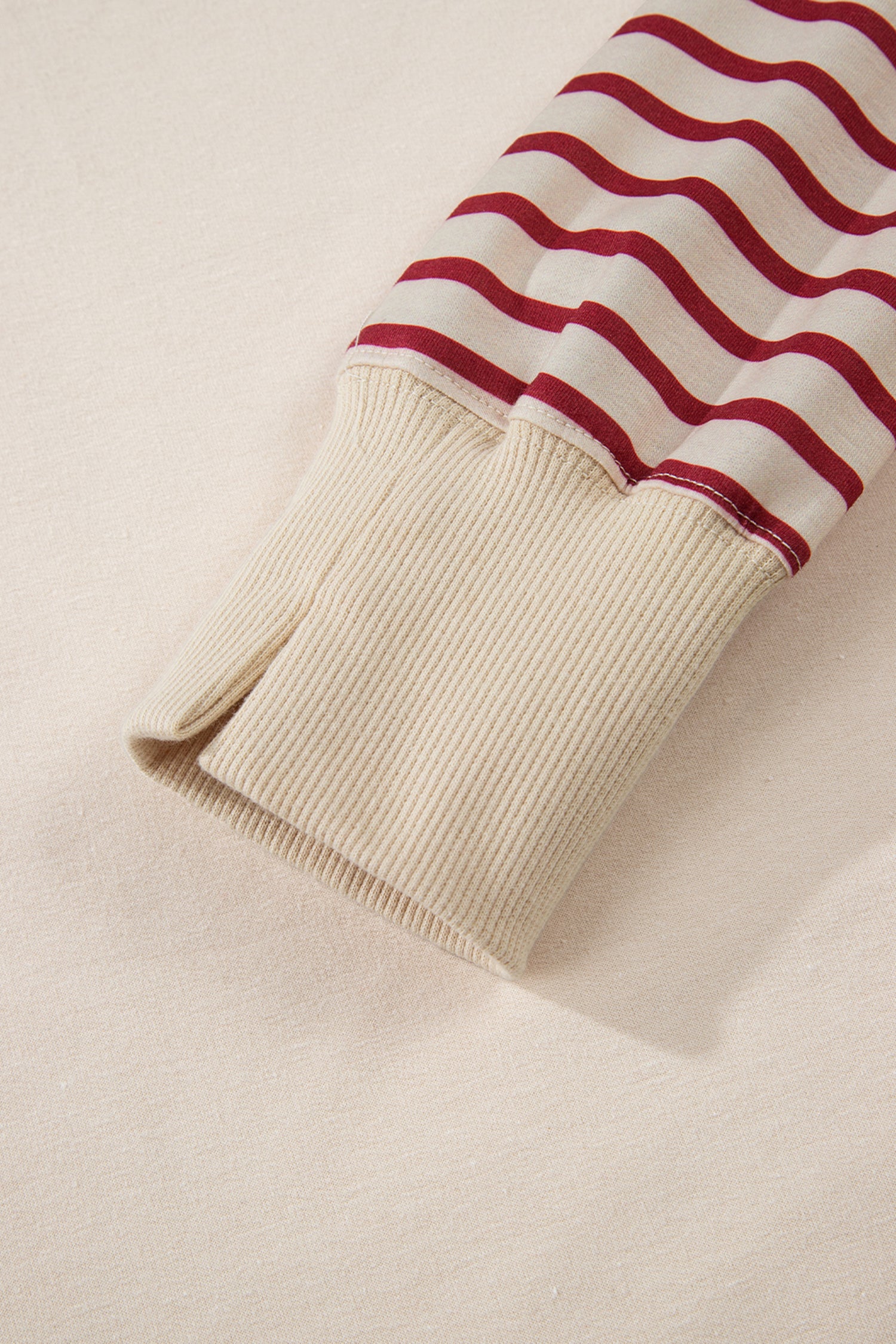 Black Stripe Sleeve Patchwork Casual Knit Top