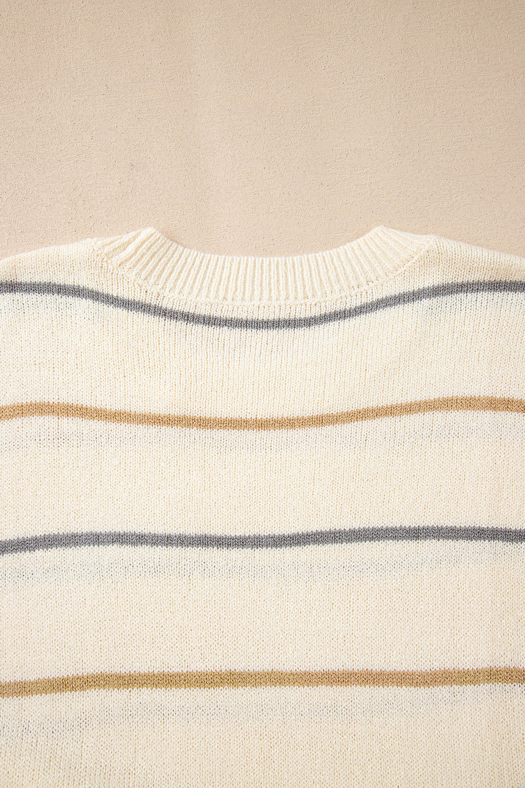 Multicolour Striped Buttoned Front V Neck Drop Shoulder Cardigan Sweater