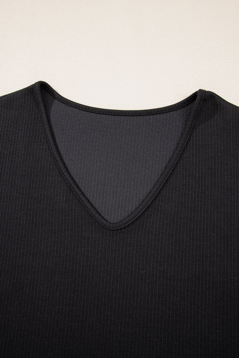 Black Flower Applique Mesh Long Sleeve V Neck Blouse