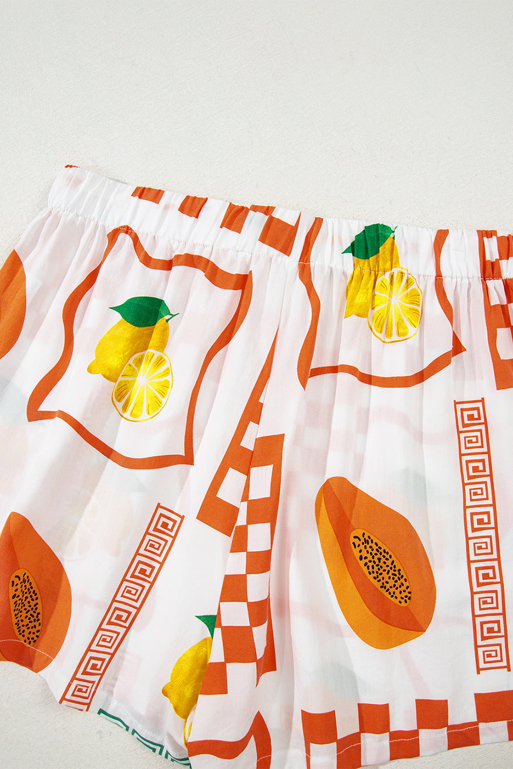 Orange Lemon Pawpaw Print Half Sleeve Shirt and Pants Set