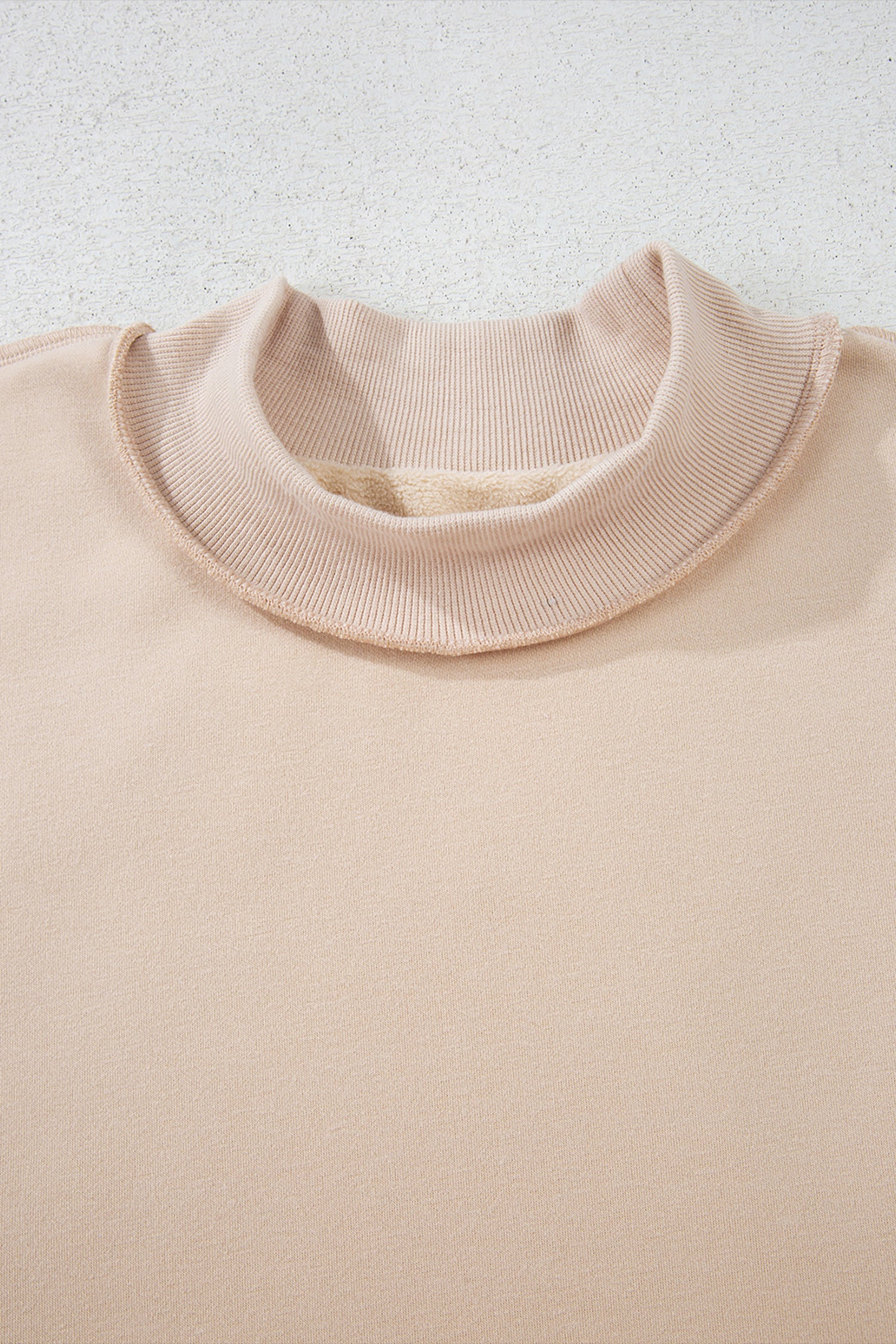 Bright Pink Oversize Blessed Embroidered Mock Neck Sweatshirt