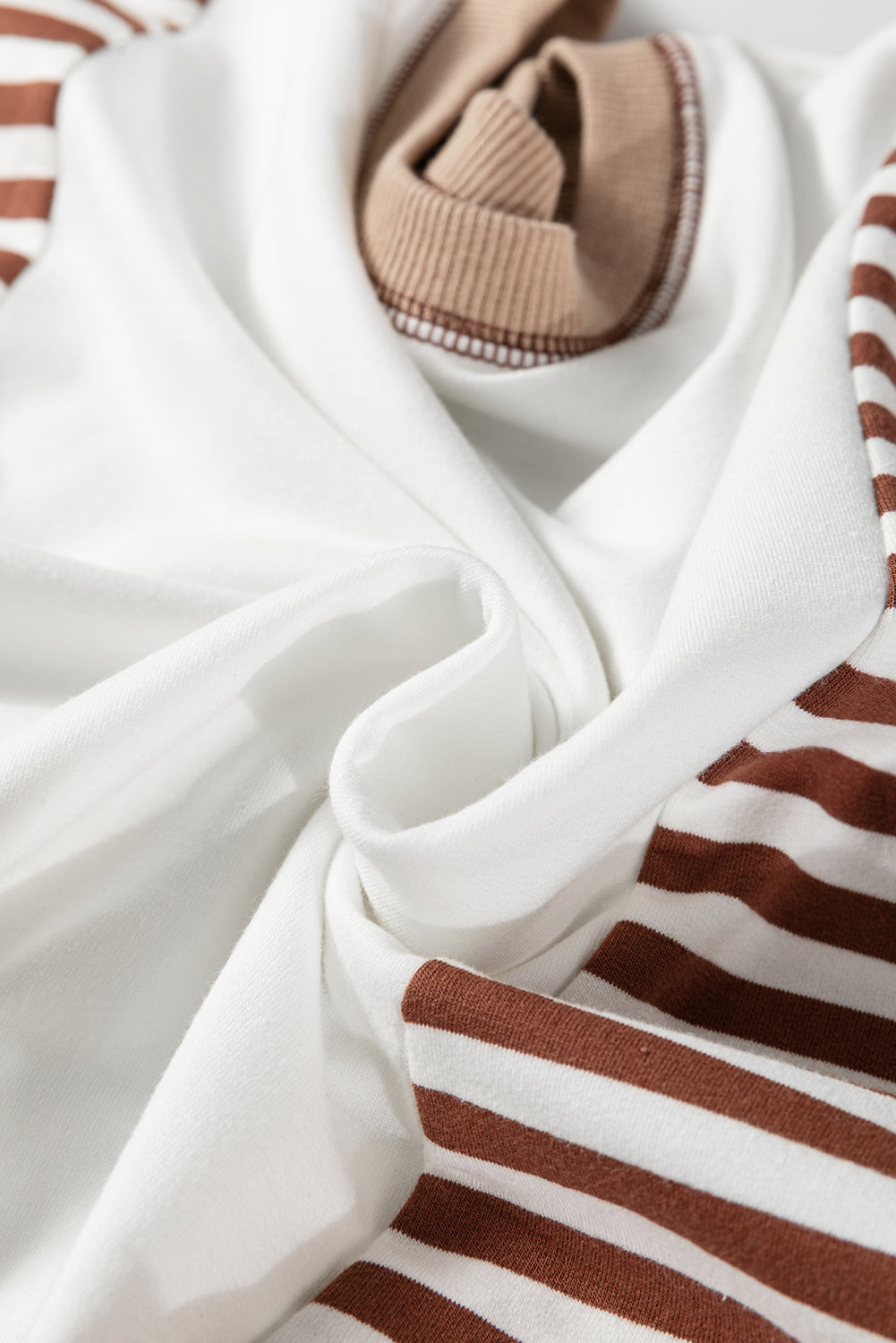 Red Stripe Colorblock Patchwork Contrast Stitching Oversize Sweatshirt