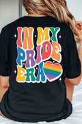Black Pride Heart Cracking Graphic Detail Cotton Blend T Shirt