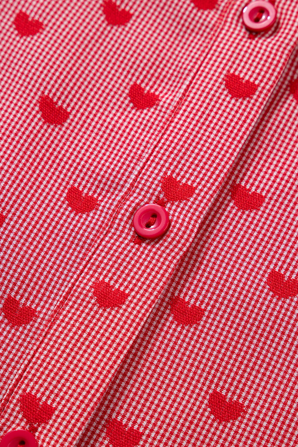Red Heart Shape Print Half Sleeve Loose Valentine Shirt
