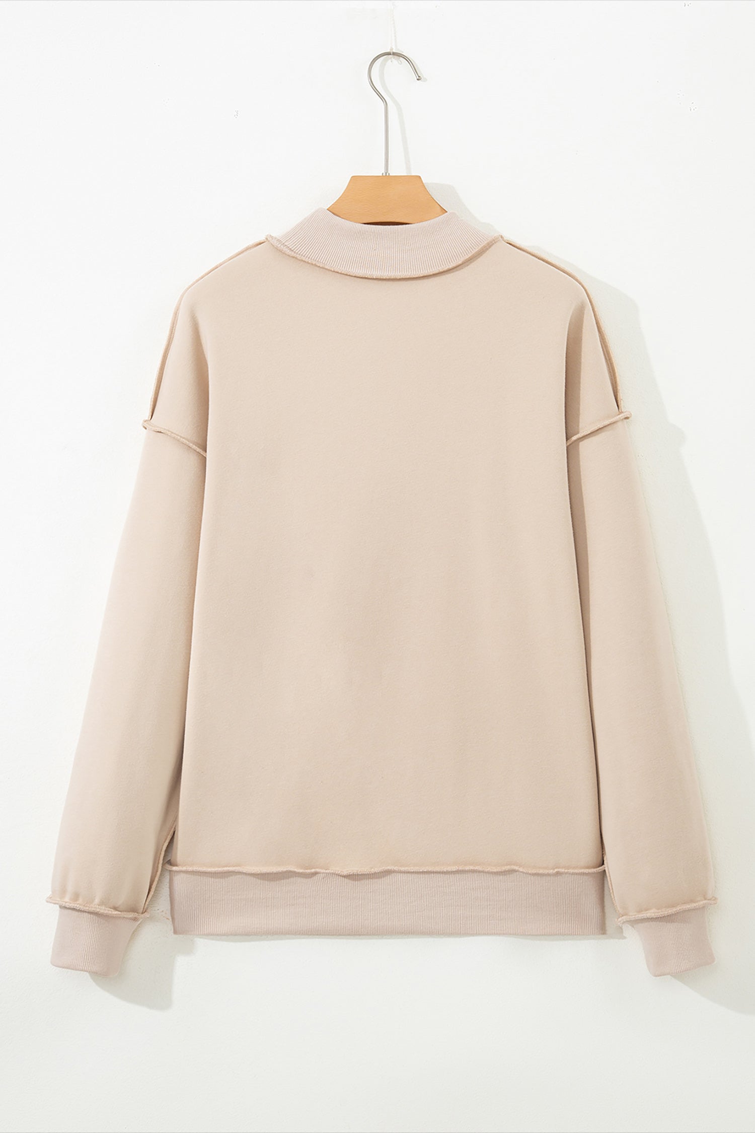 Bright Pink Oversize Blessed Embroidered Mock Neck Sweatshirt
