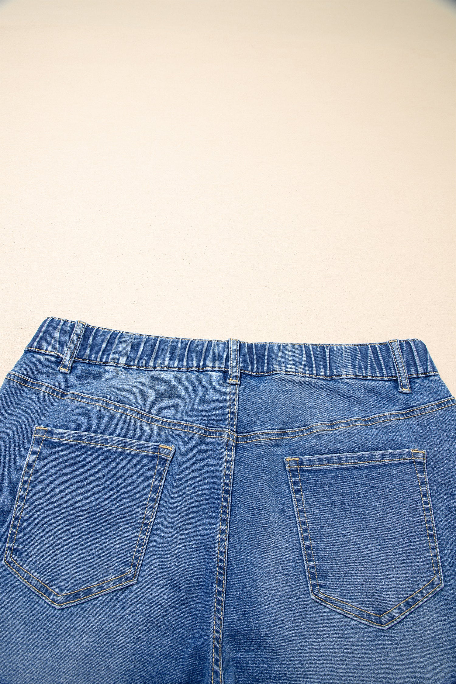 Blue Acid Wash Contrast Lace-up Plus Size Jeans