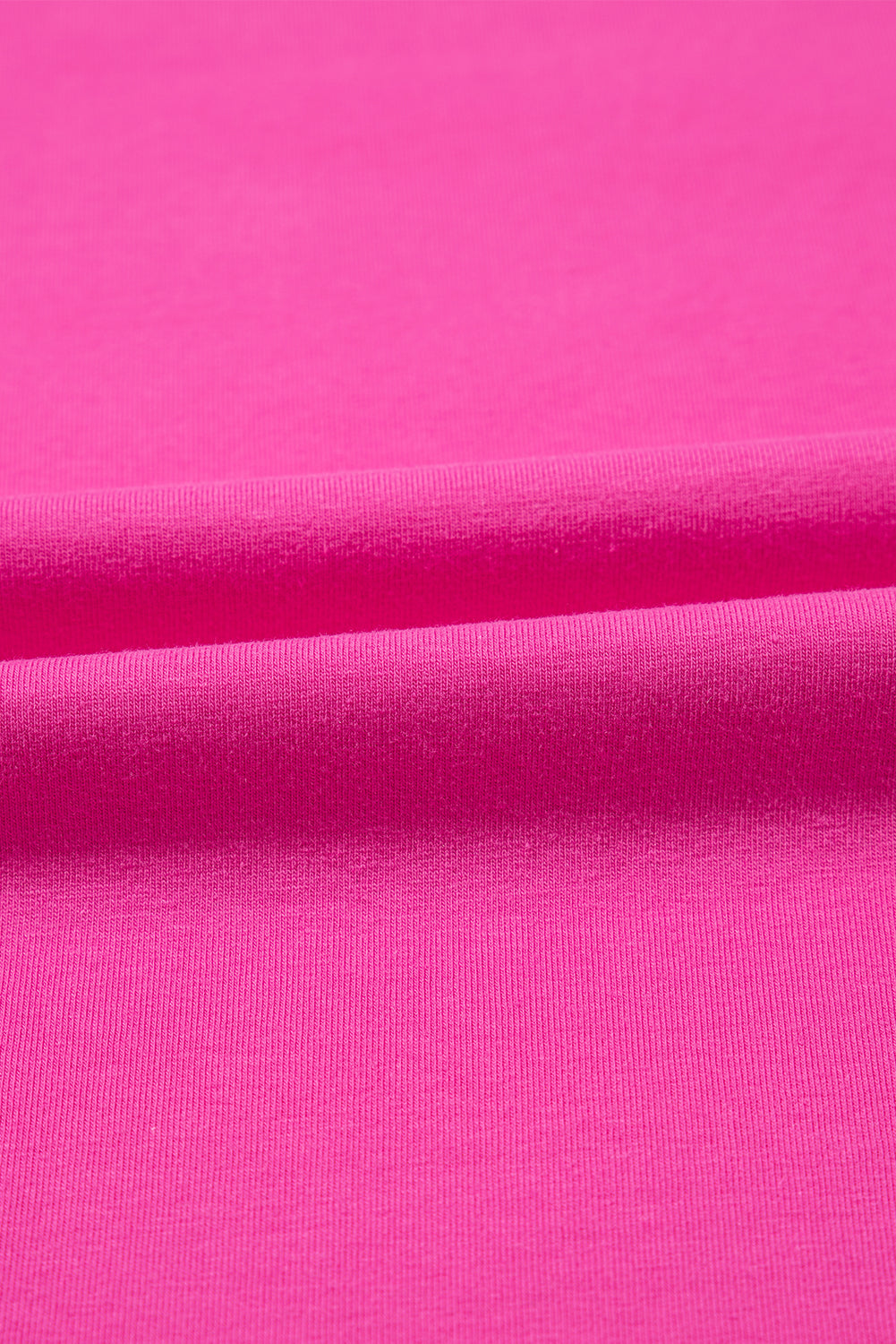 Strawberry Pink Casual Round Neck Bubble Sleeve T-shirt