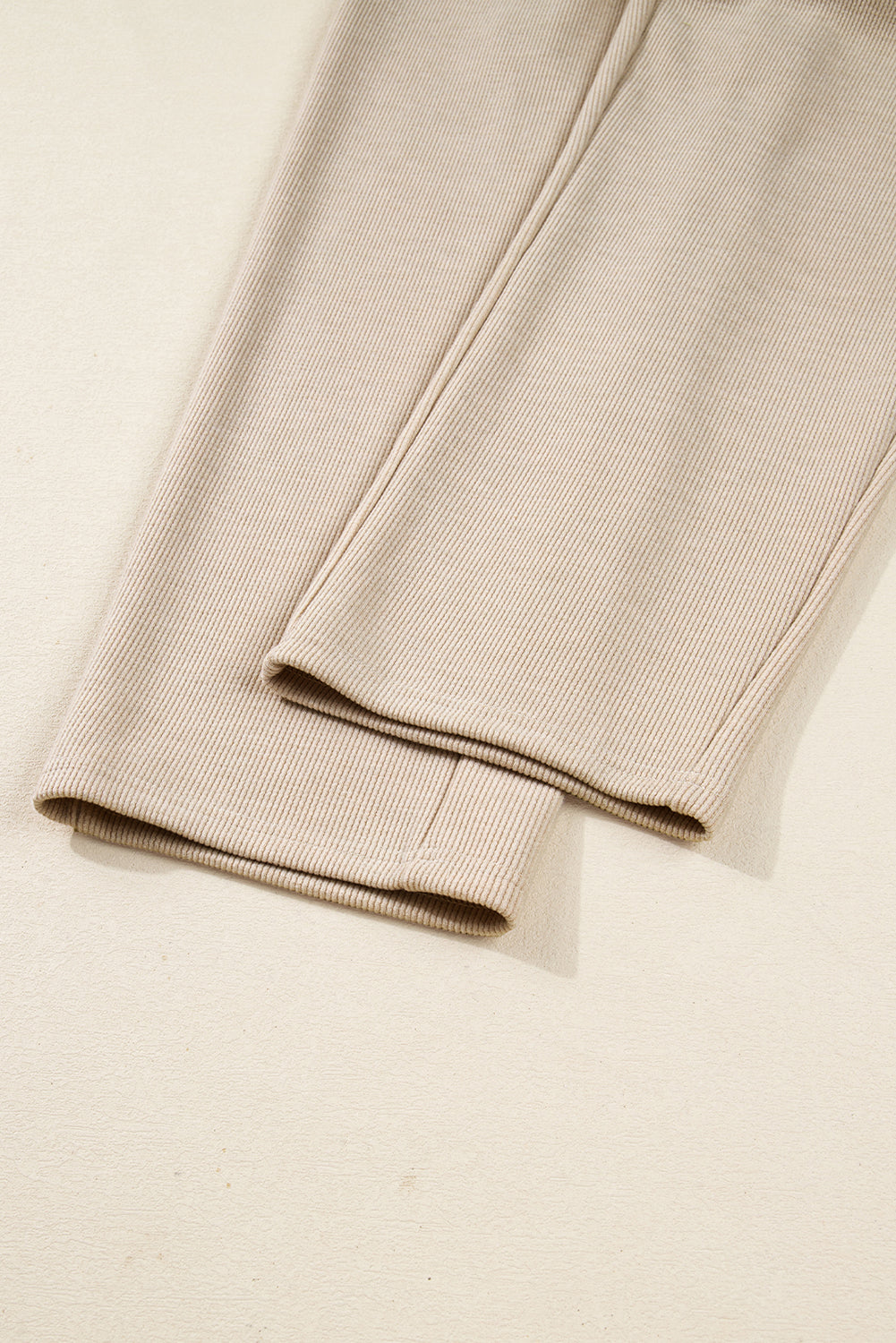 Gray Morn Corduroy Leopard Drawstring High Waist Trousers