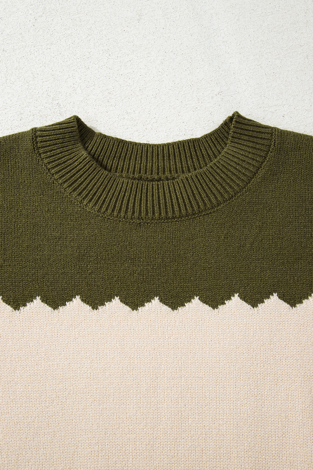 Black Colorblock Crew Neck Drop Shoulder Sweater