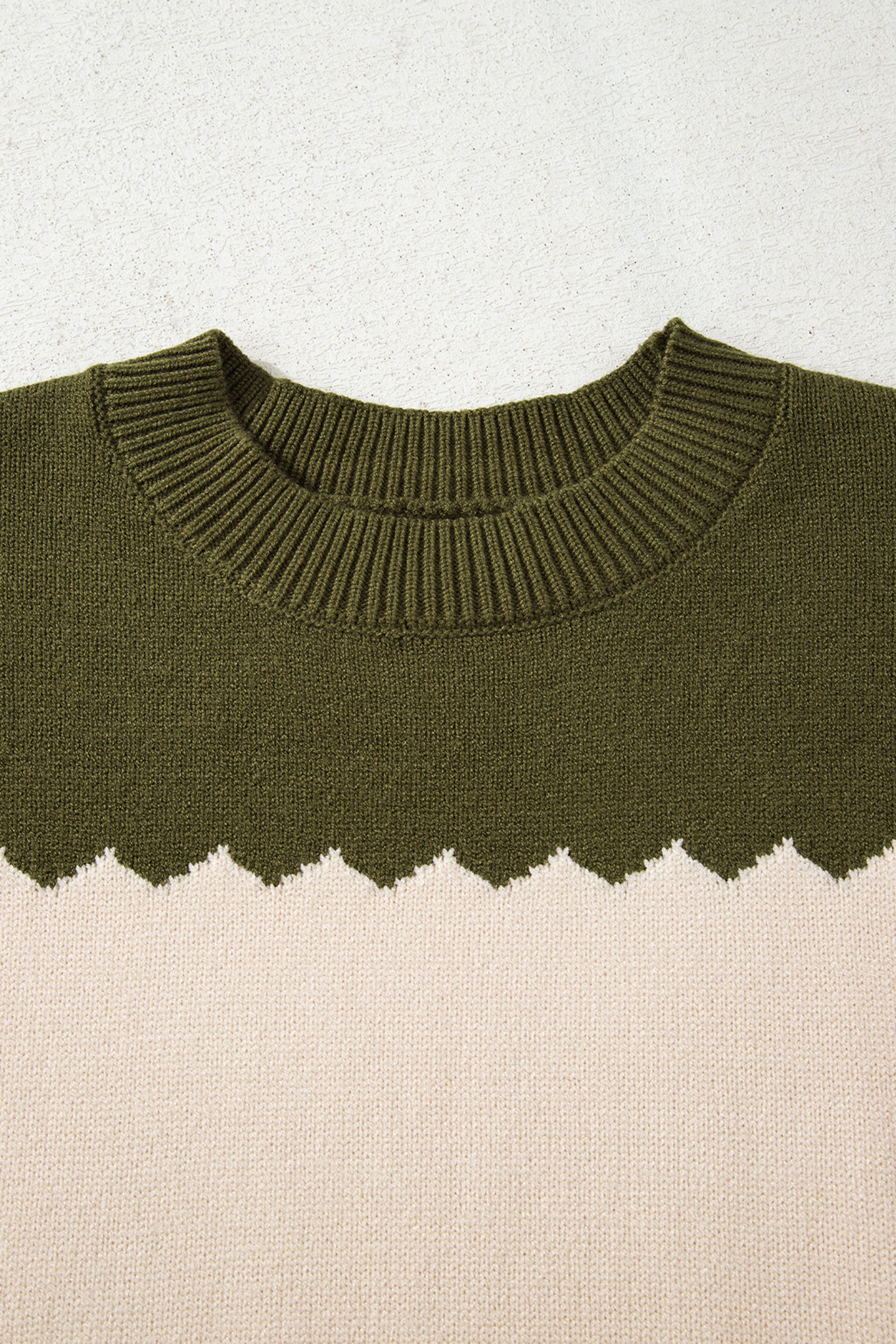 Black Colorblock Crew Neck Drop Shoulder Sweater