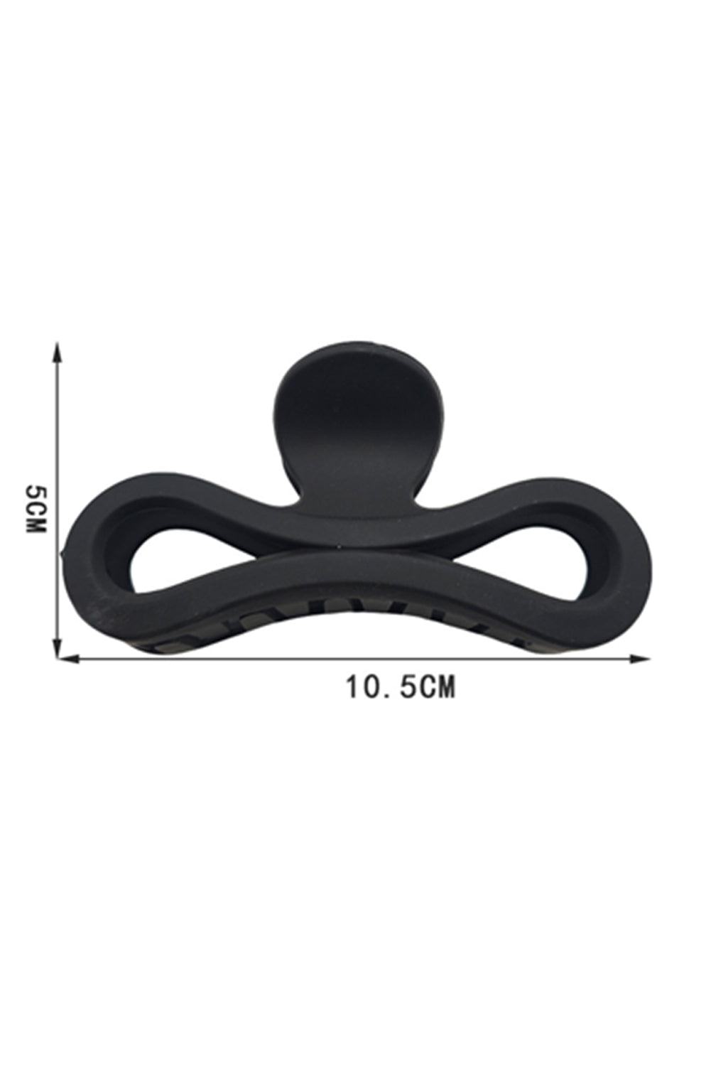 Black Minimalist Wave Shape Matte Hair Claw Clip