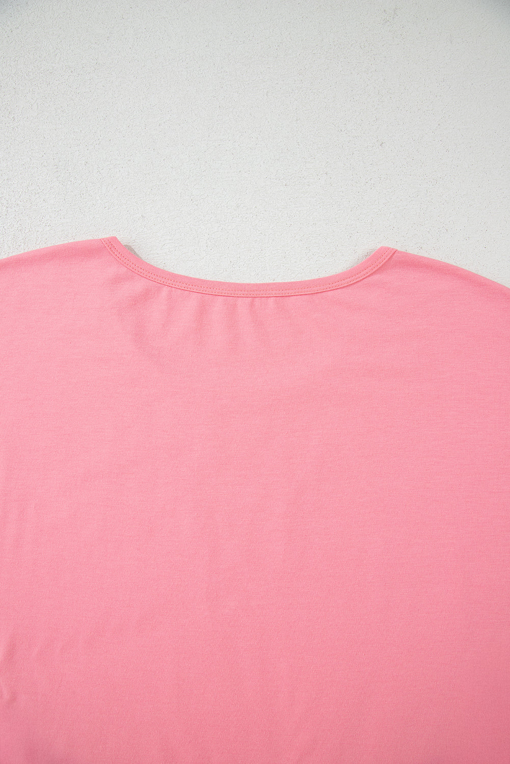 Pink Frilled Hem Loose T-Shirt