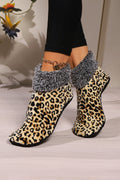 Beige Leopard Print Thermal Lined Socks
